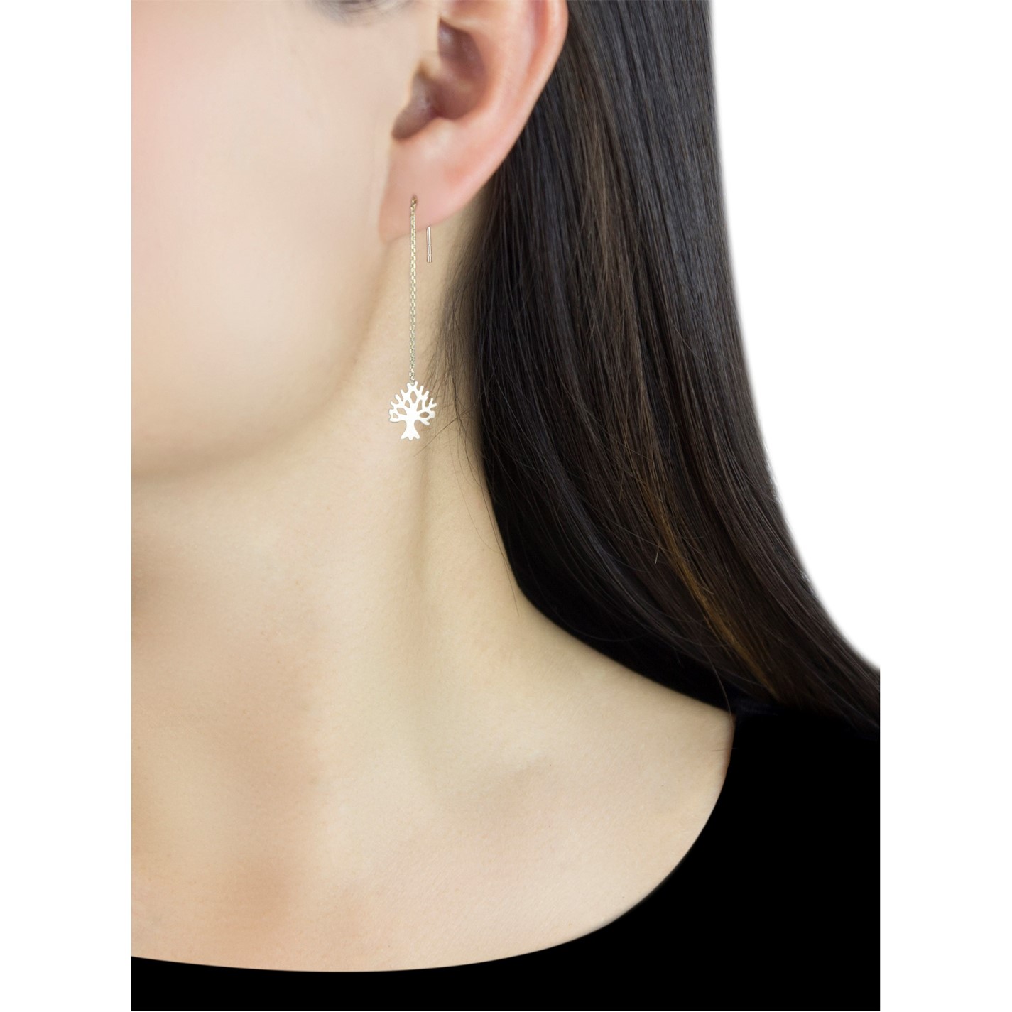 Be You 9ct Gold 'Tree of Life' Pull-Through Earrings - 2