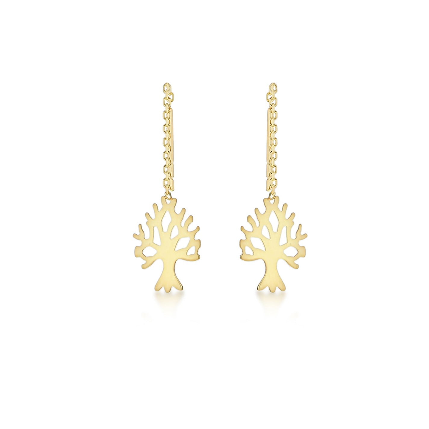 Be You 9ct Gold 'Tree of Life' Pull-Through Earrings - 3