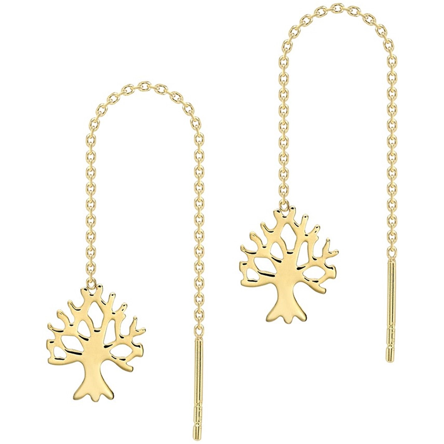 Be You 9ct Gold 'Tree of Life' Pull-Through Earrings - 4