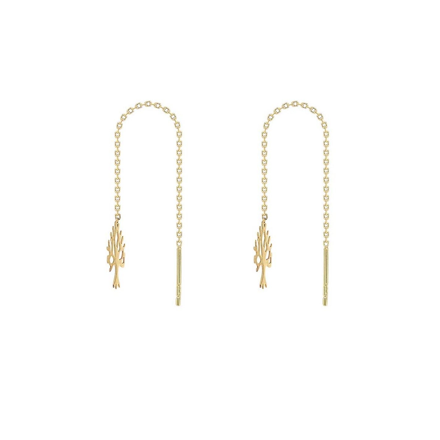 Be You 9ct Gold 'Tree of Life' Pull-Through Earrings - 5