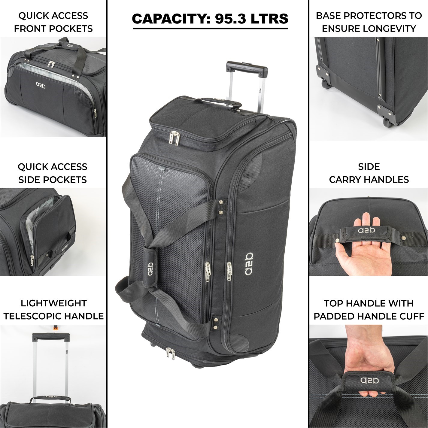 A2B Quest 95.3L Wheeled Holdall Roller Duffel Bag - 5