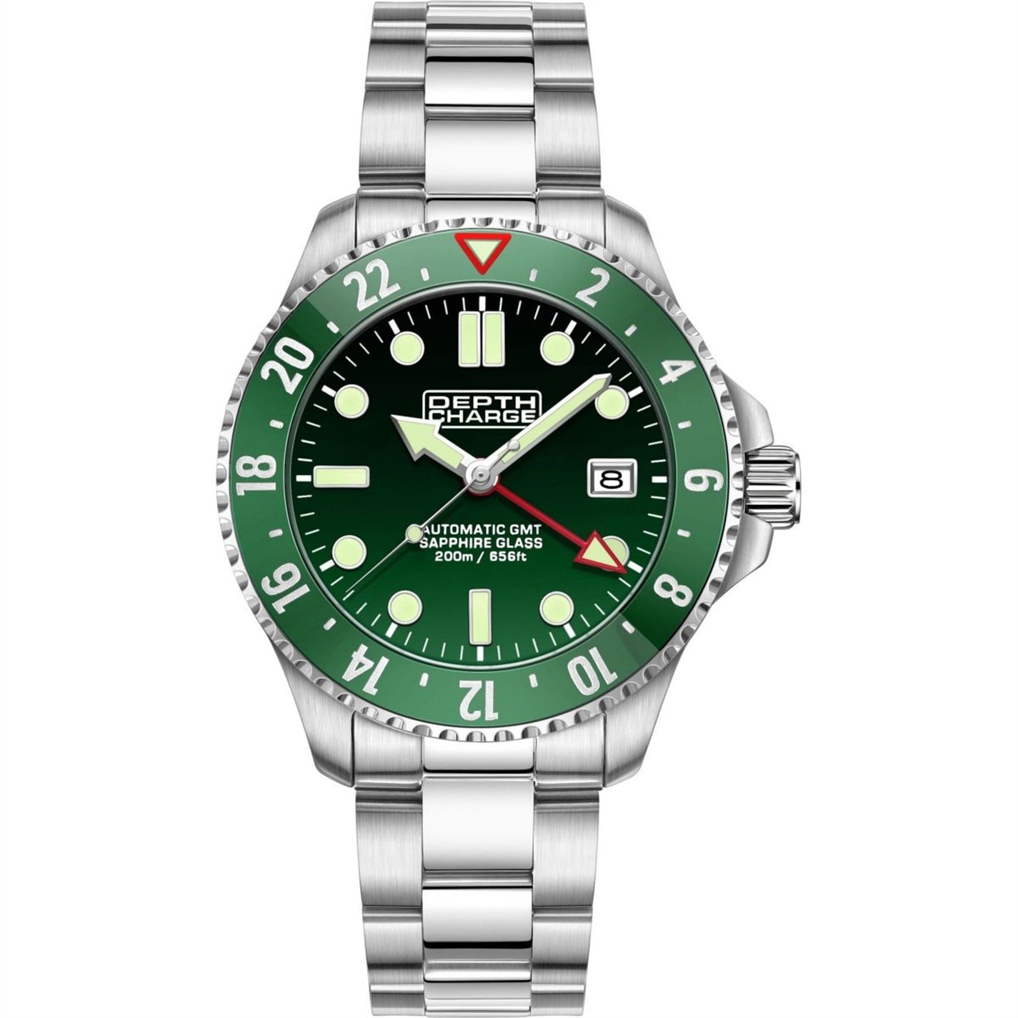 Hodinky Depth Charge Silver and Green 4826133