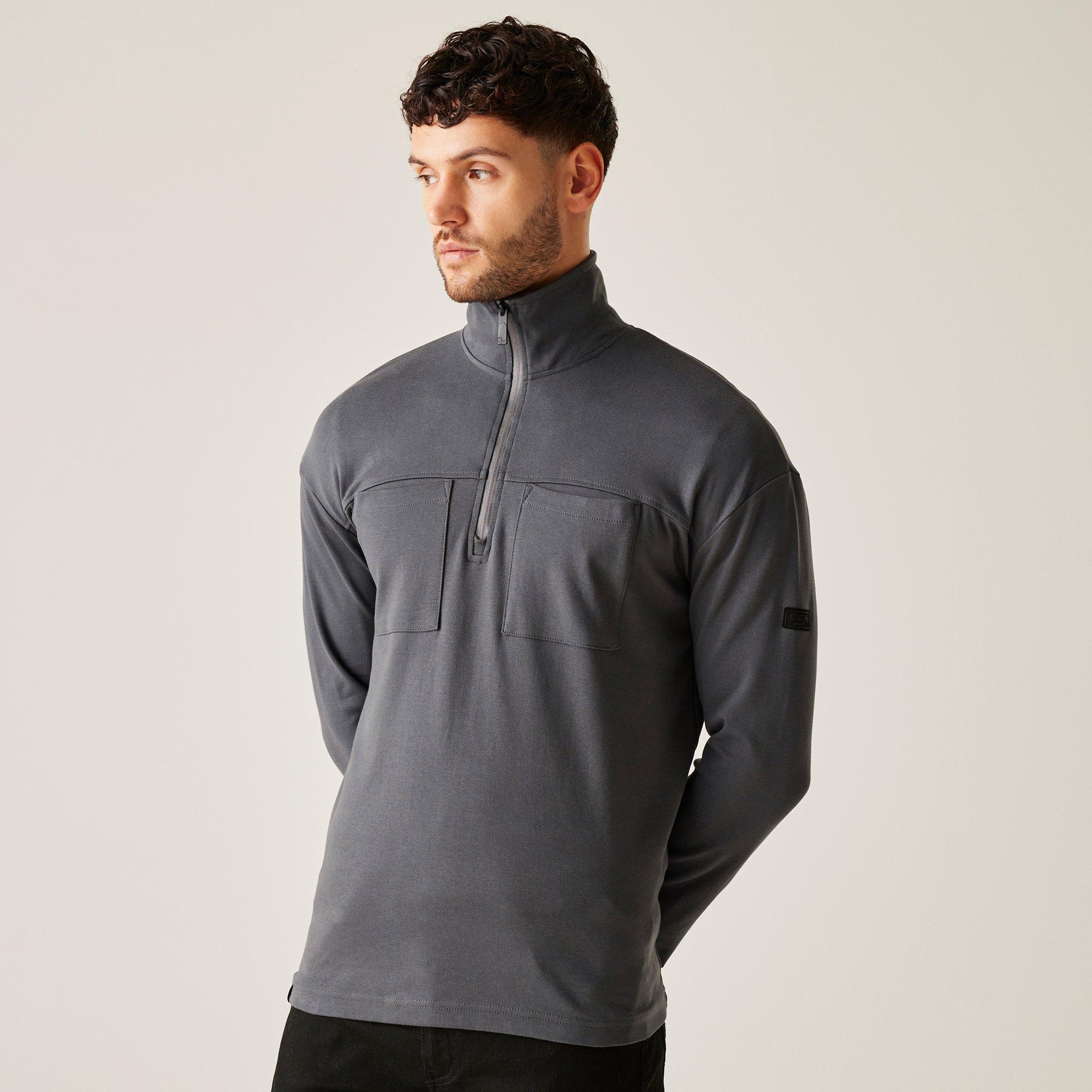 Bunda Regatta Dark Grey 4794570 Men's Ferdo Half-Zip Cotton Funnel-Neck Fleece - 1