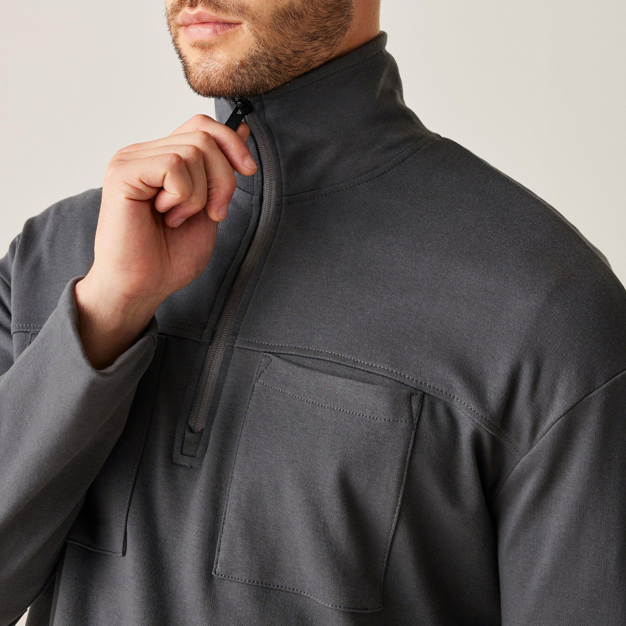 Bunda Regatta Dark Grey 4794570 Men's Ferdo Half-Zip Cotton Funnel-Neck Fleece - 4