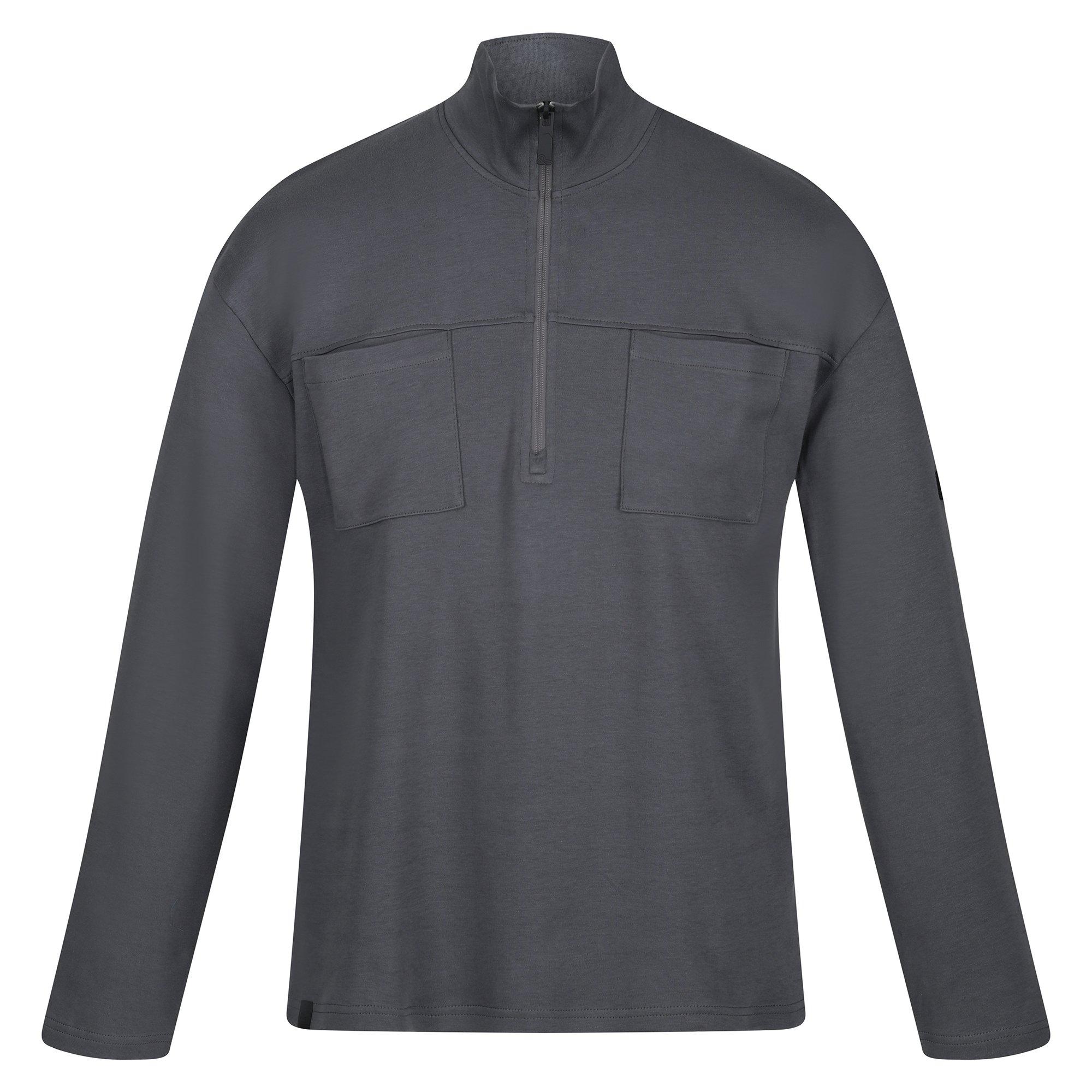 Bunda Regatta Dark Grey 4794570 Men's Ferdo Half-Zip Cotton Funnel-Neck Fleece - 5