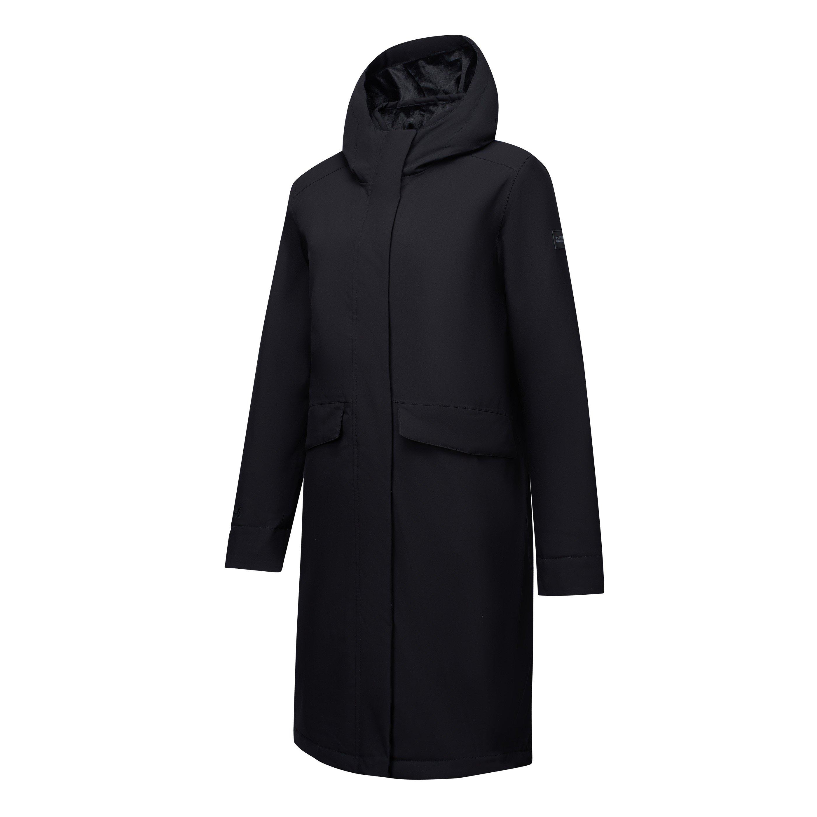 Dámska bunda Regatta Black 463632 Women's Romana Hooded Waterproof Funnel-Neck Long-Sleeve Puffer Jacket - 3