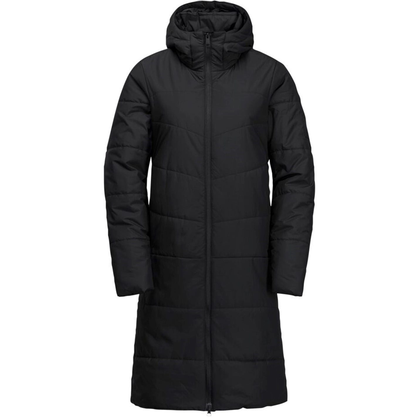 Dámska bunda Jack Wolfskin Black 378271 Women's Deutzer Water and Wind Resistant Knee Length Hooded Insulated Puffer Jacket - 1