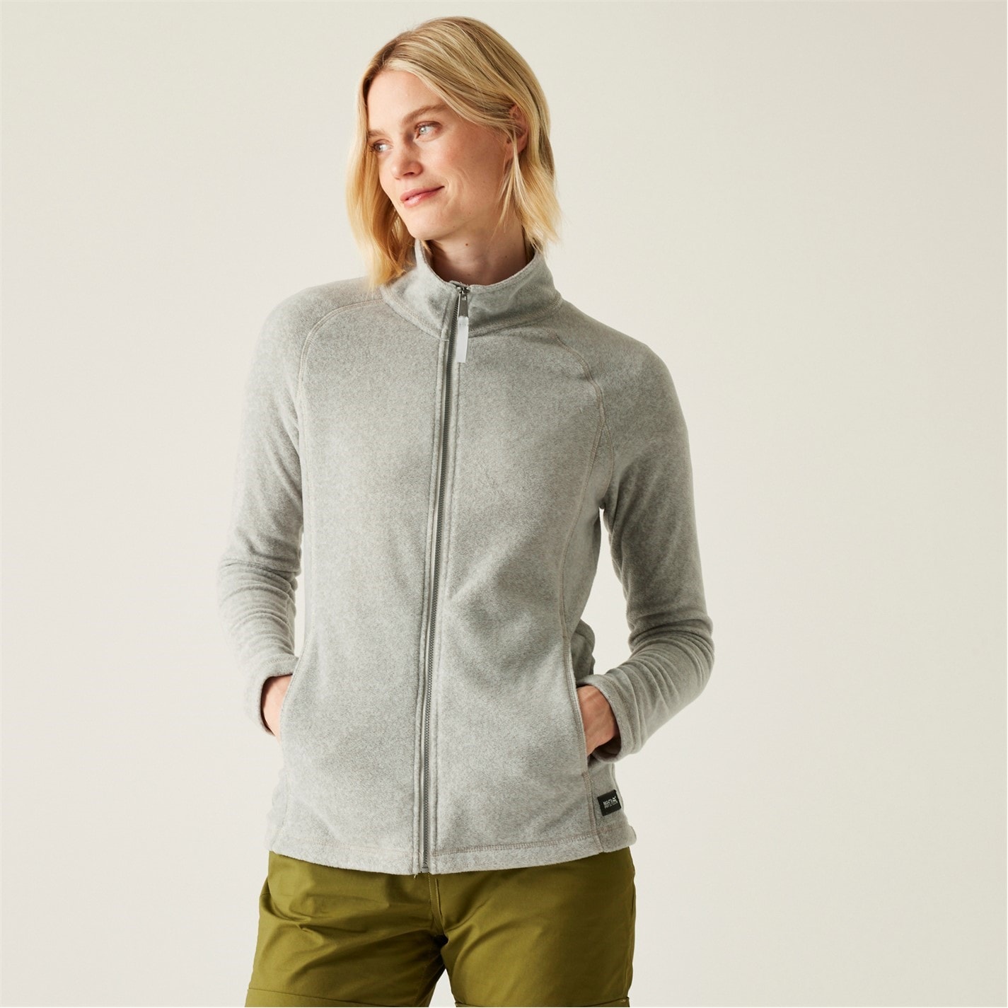 Mikina Regatta Drizzle 276522 Womens Mayse Long Sleeve Marl Funnel Neck Full Zip Fleece - 1