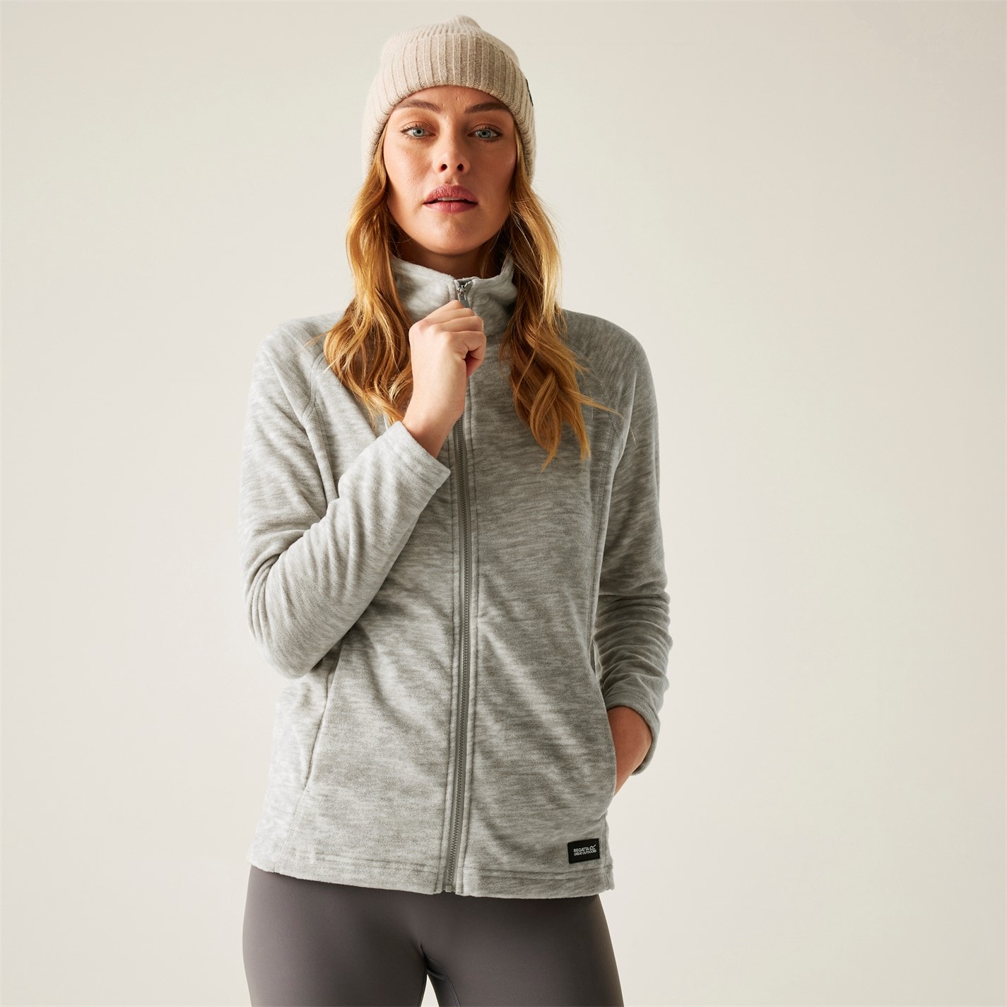 Mikina Regatta Drizzle 276522 Womens Mayse Long Sleeve Marl Funnel Neck Full Zip Fleece - 3