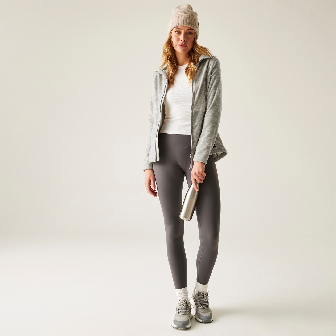 Mikina Regatta Drizzle 276522 Womens Mayse Long Sleeve Marl Funnel Neck Full Zip Fleece - 10