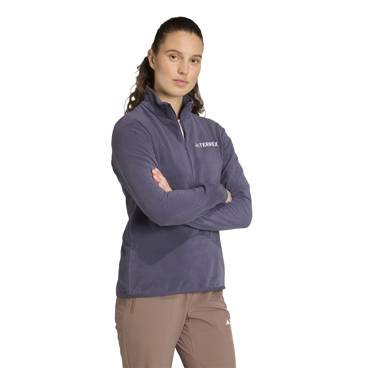 Mikina adidas Shadow Navy 1074251 Multi Essentials 1/2 Zip Fleece Jacket Womens - 4