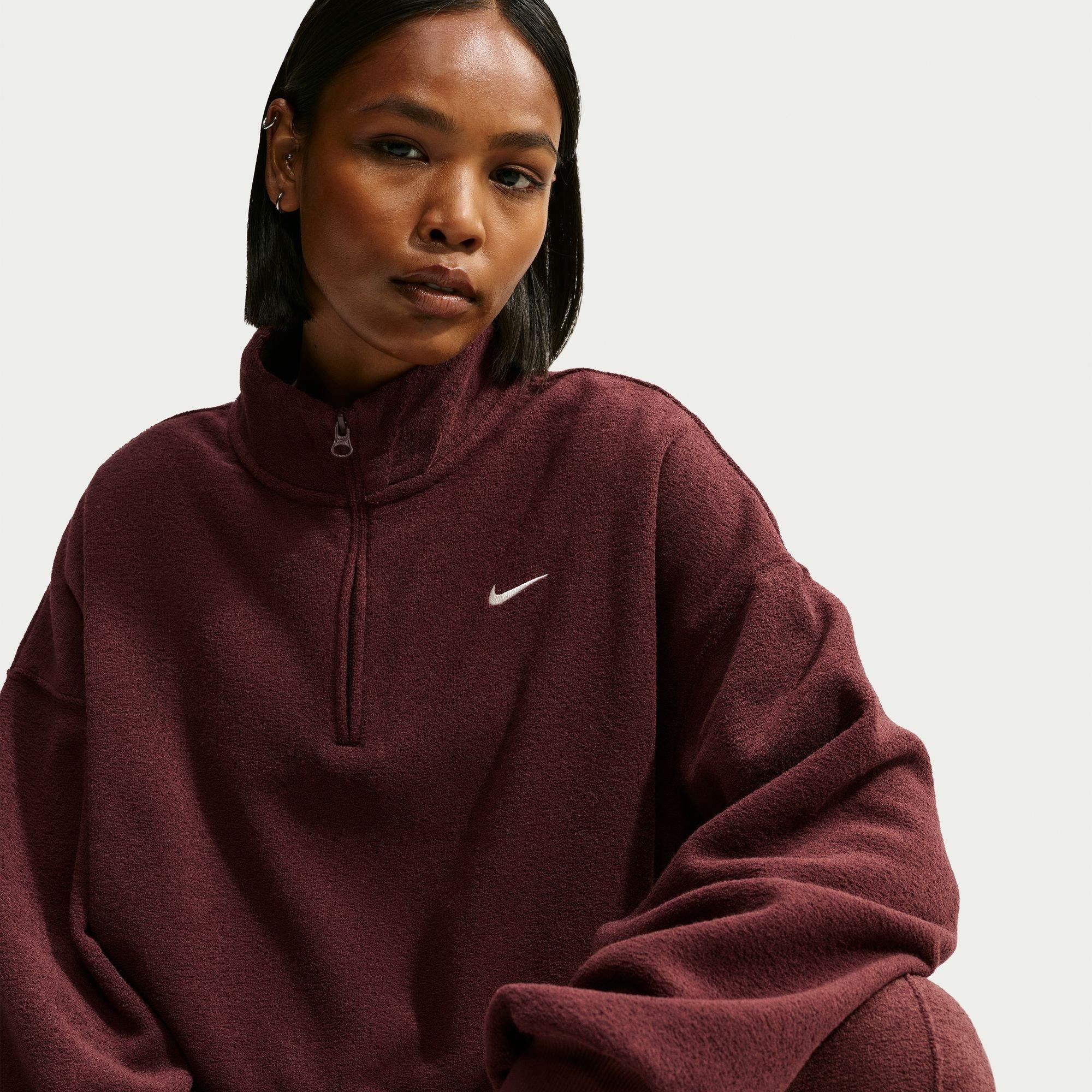 Mikina Nike 5380660 Women's Studio 1/4 Zip Cropped Oversized-Fit Fleece Top - 3