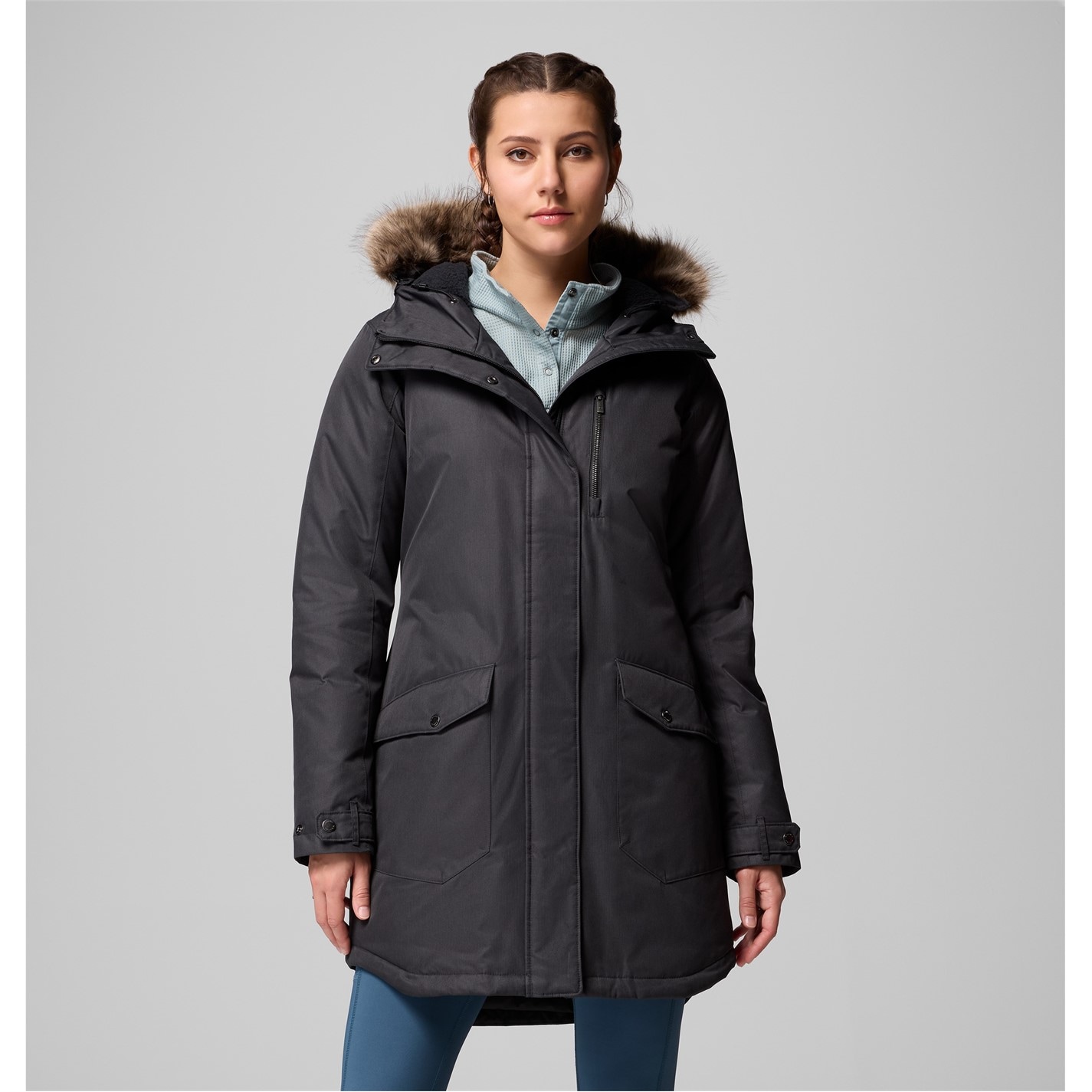 Bunda Columbia Black 9243773 Women's Suttle Mountain Down Sherpa-Lined Synthetic Down Parka - 1