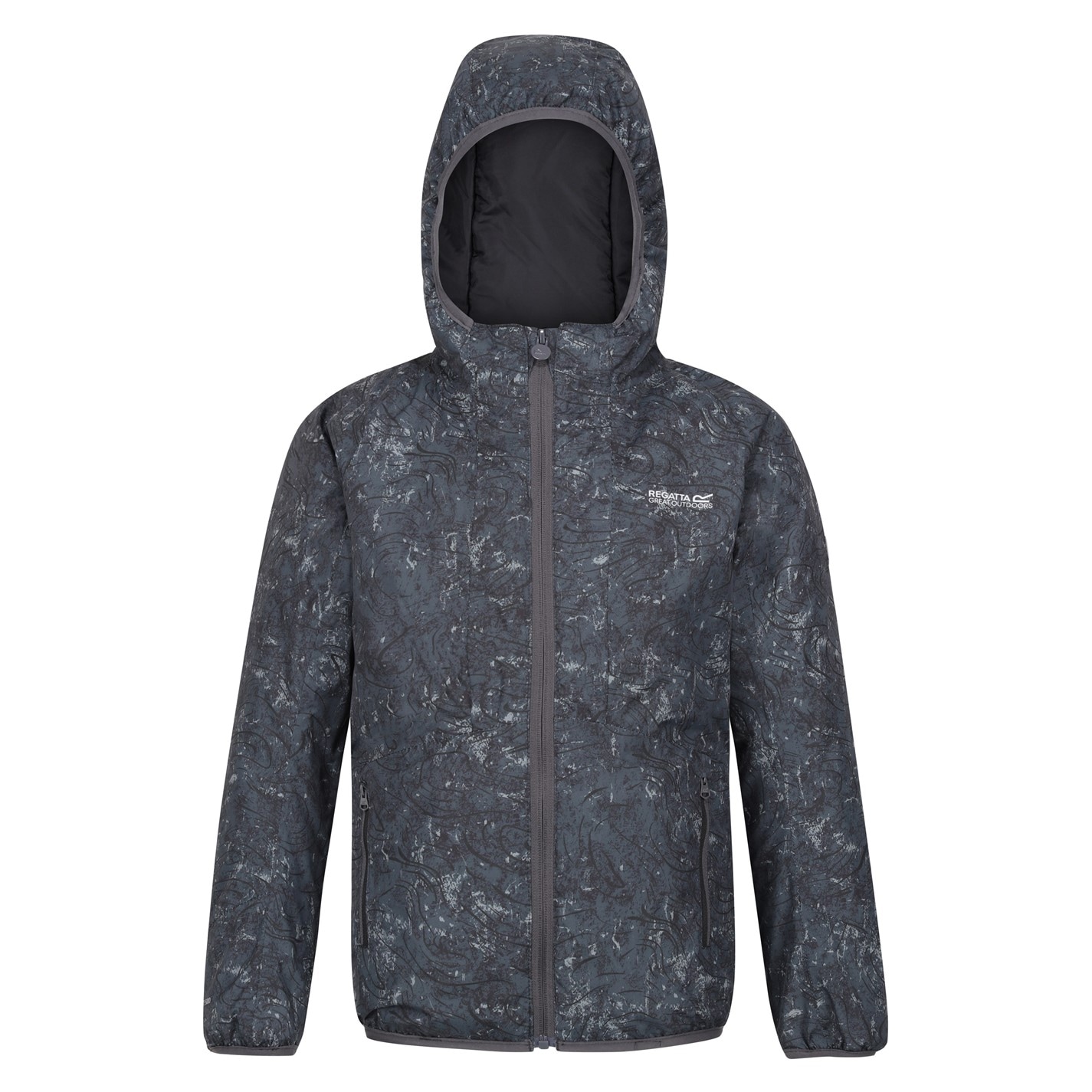 Regatta SlGryTrnPrnt 2480379 Unisex Kids' Volcanic Weather-Resistant Softshell Jacket - 1