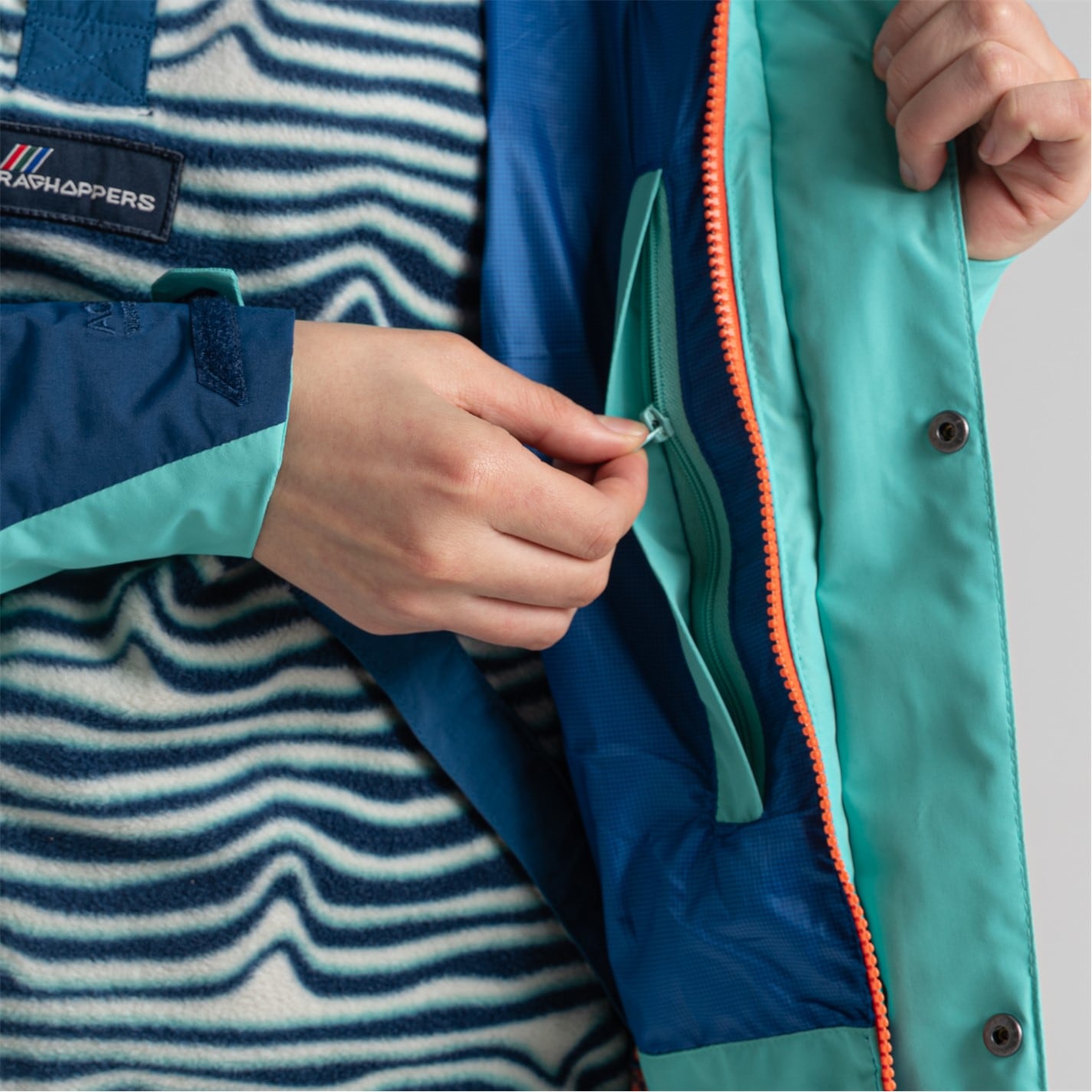 Bunda Craghoppers PosBluOcnGrn 207384 Men's Dustin Waterproof Jacket - 15