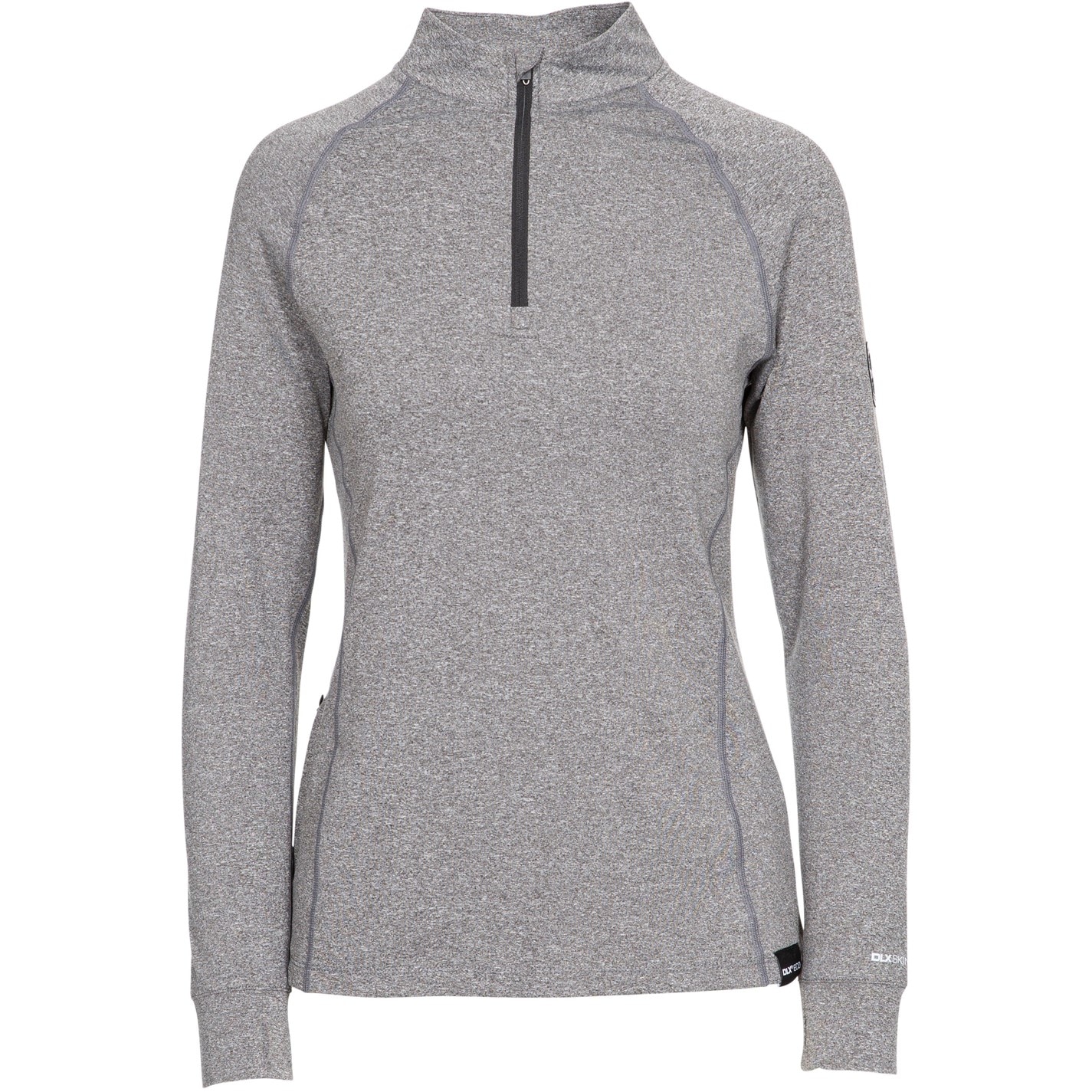 Tričko DLX Grey Marl 9655084 Women's Briana Long-Sleeve Performance T-Shirt - 1