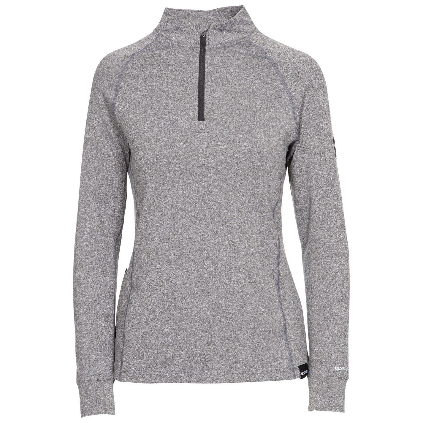 Tričko DLX Grey Marl 9655084 Women's Briana Long-Sleeve Performance T-Shirt - 2