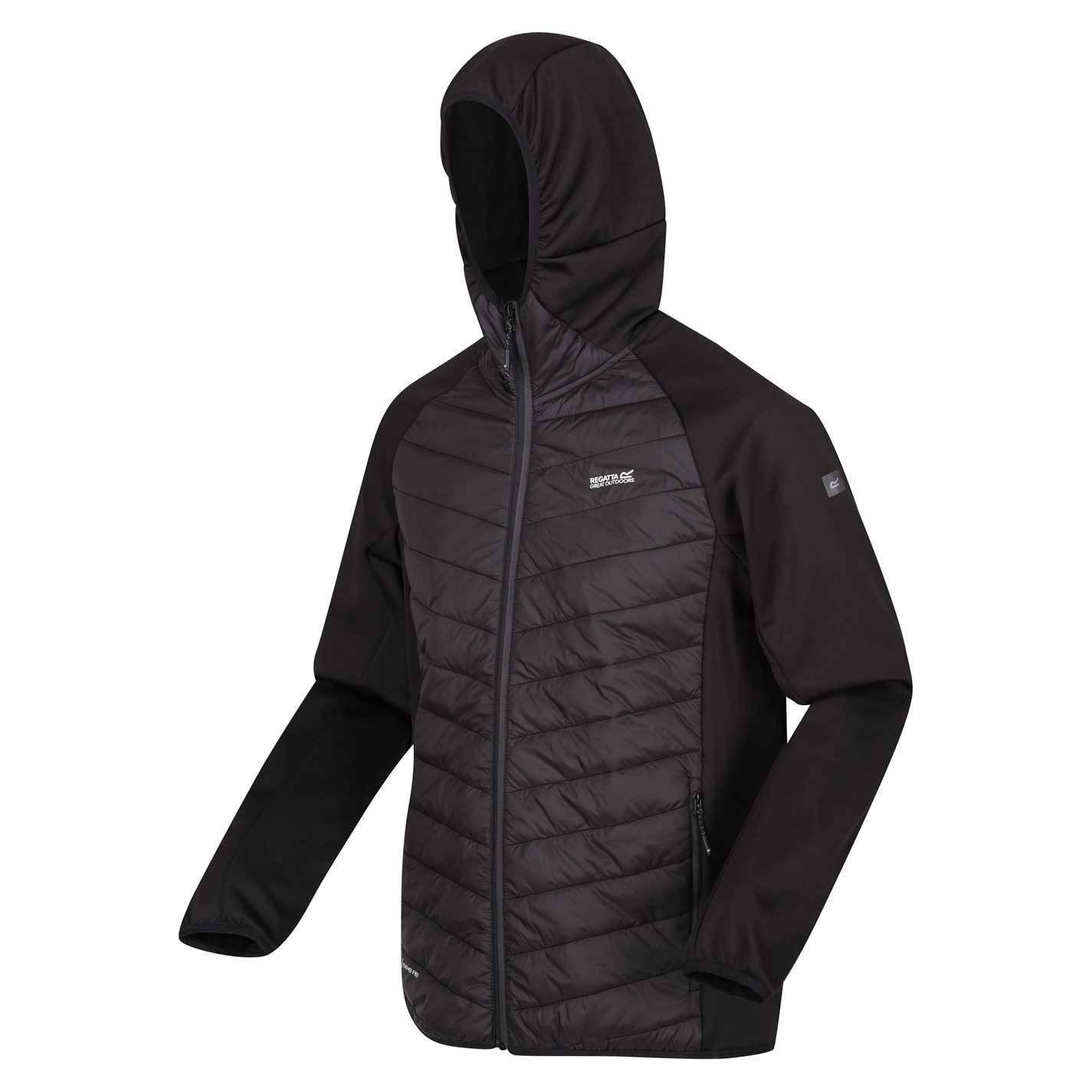 Bunda Regatta Black 9976700 Mens Andreson Water Resistant Hooded Long Sleeve Insulated Puffer Jacket - 9