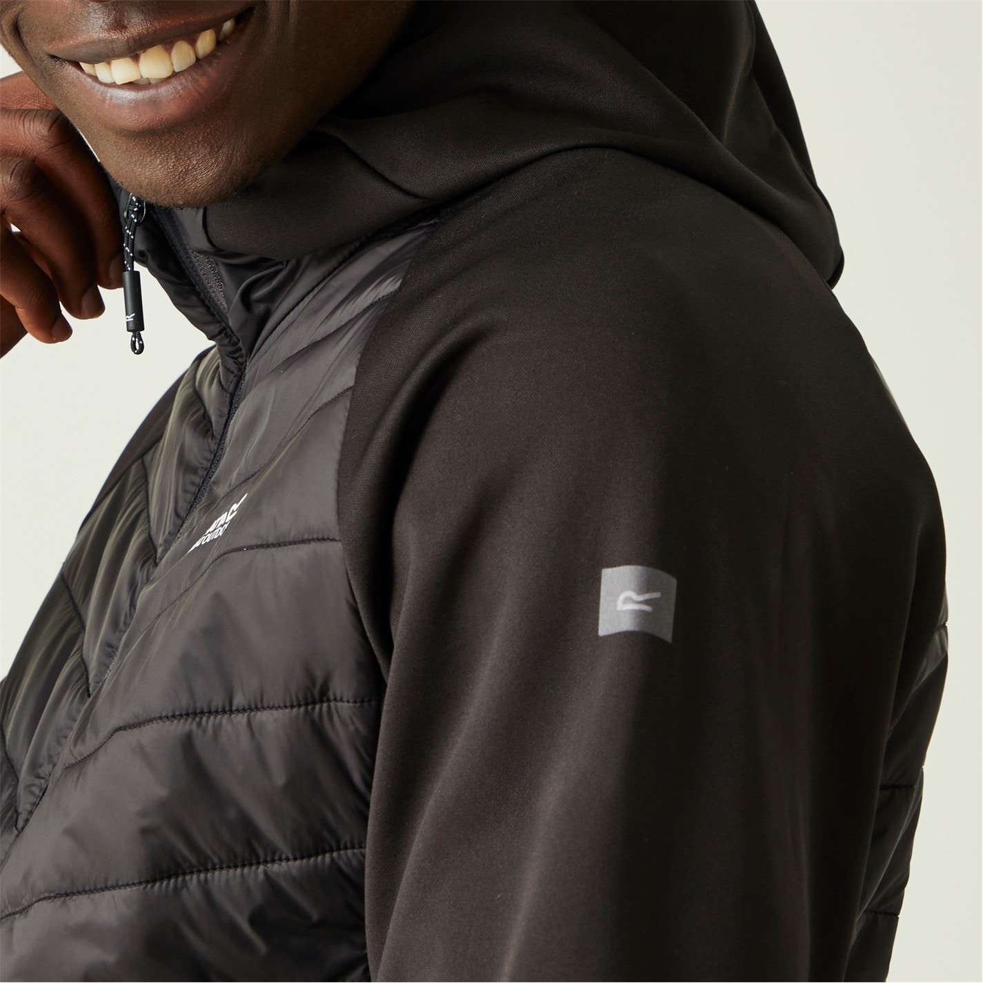 Bunda Regatta Black 9976700 Mens Andreson Water Resistant Hooded Long Sleeve Insulated Puffer Jacket - 6