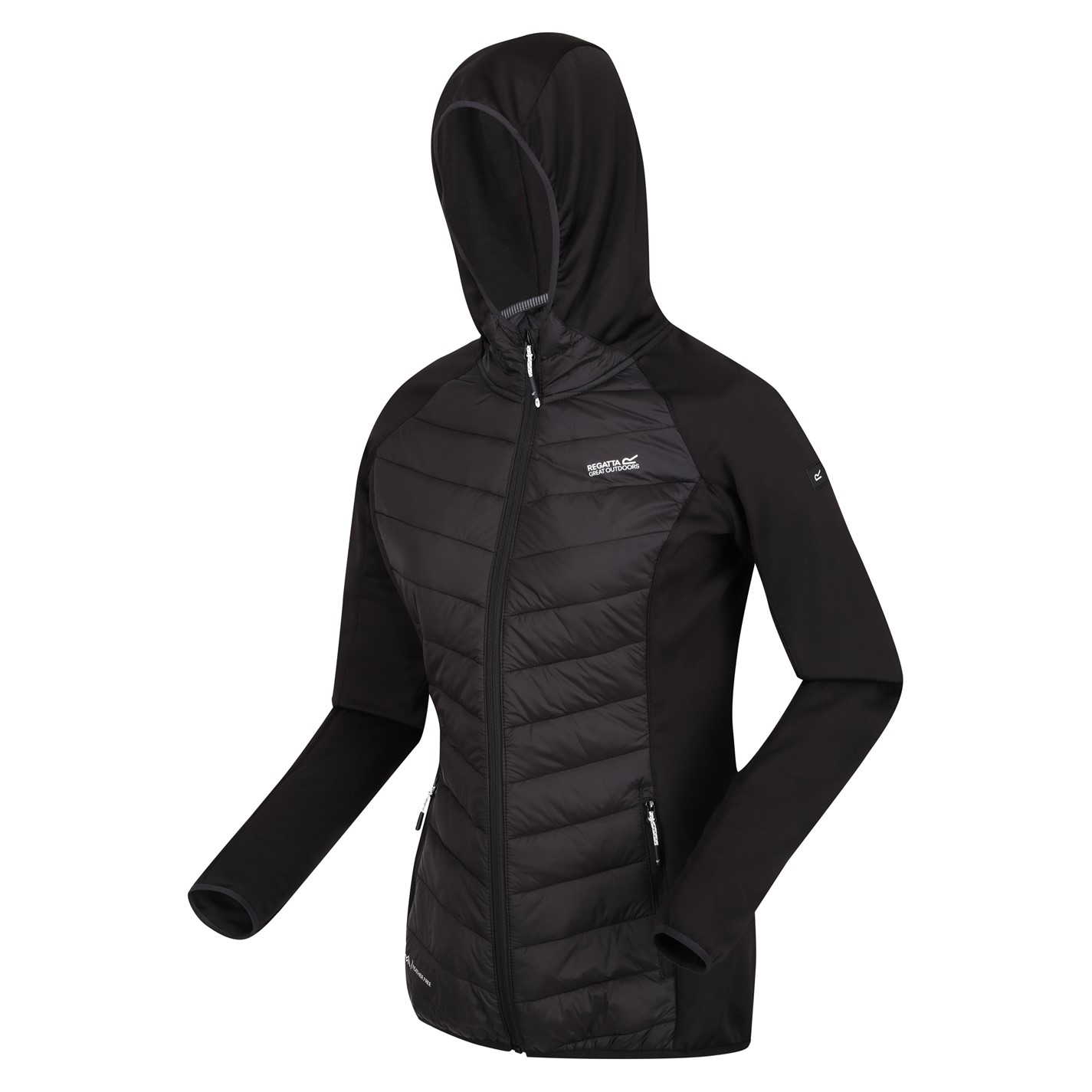 Bunda Regatta Black 3270001 Womens Andreson Water Resistant Hooded Long Sleeve Insulated Puffer Jacket - 9