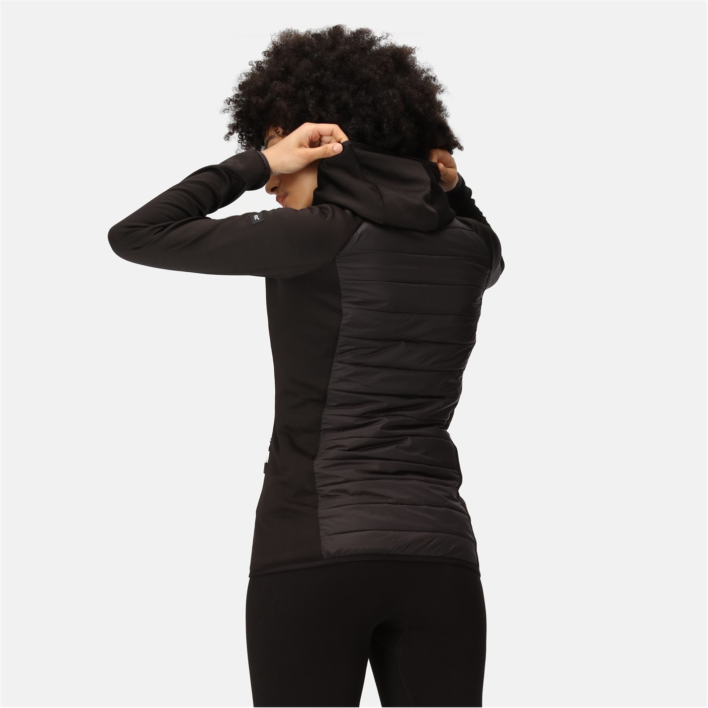 Bunda Regatta Black 3270001 Womens Andreson Water Resistant Hooded Long Sleeve Insulated Puffer Jacket - 3