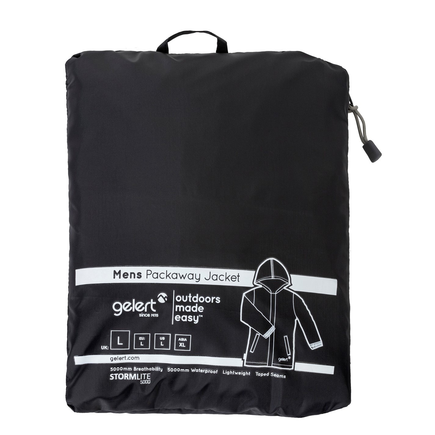 Bunda Gelert Black 2060486 Mens Packaway Waterproof Jacket - 3