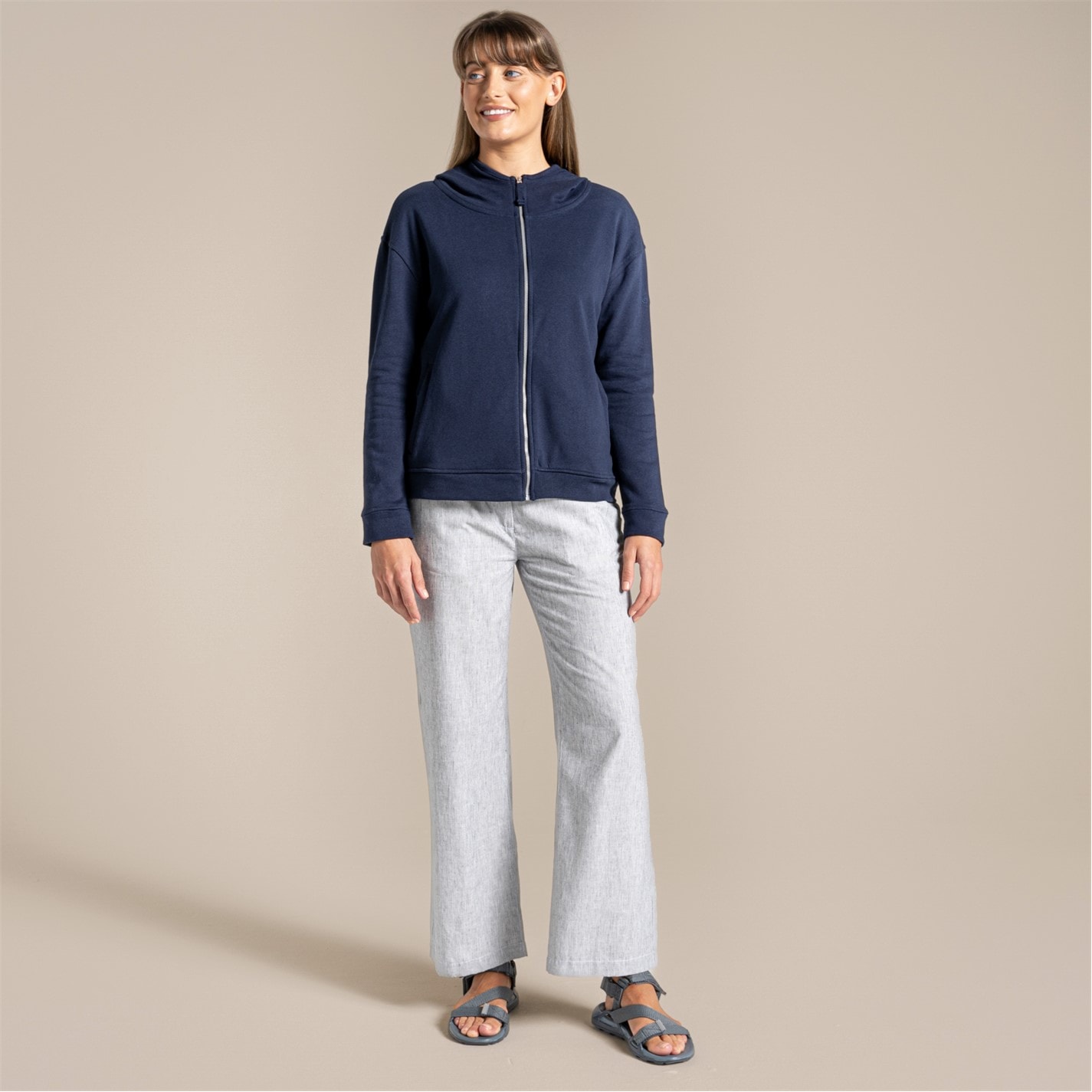 Mikina Craghoppers Blue Navy 9864116 Women's Eden Hooded Full Zip Fleece - 3