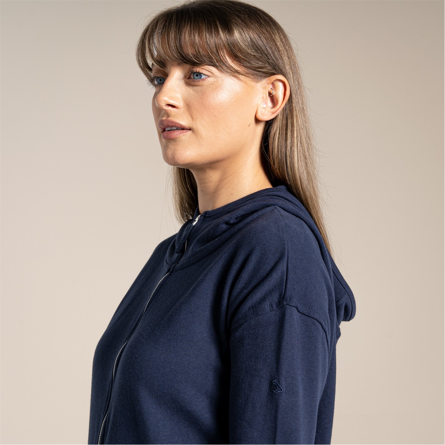 Mikina Craghoppers Blue Navy 9864116 Women's Eden Hooded Full Zip Fleece - 5