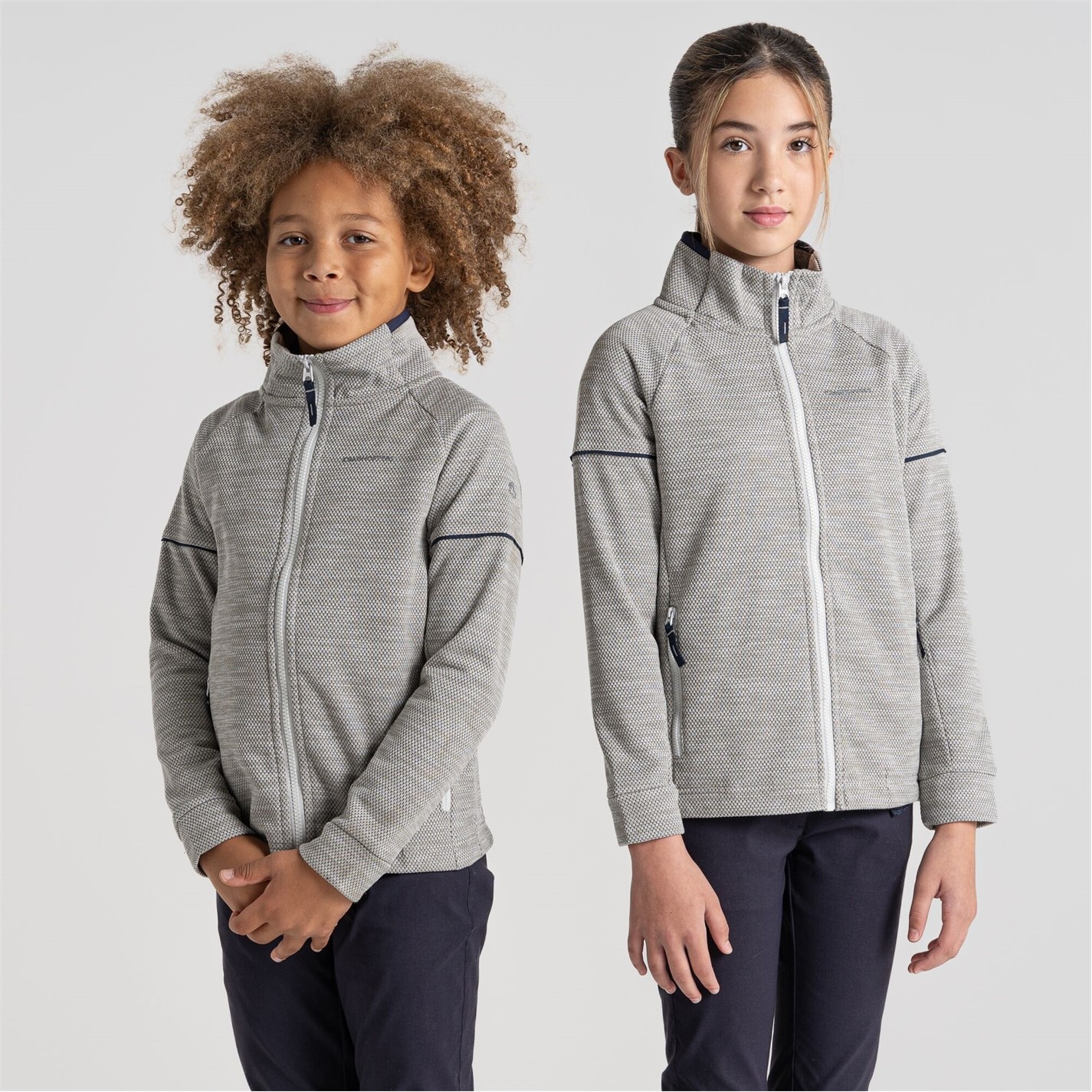 Craghoppers Silver Cloud 2004311 Unisex Kids' Crag Nico Hooded Full-Zip Fleece - 1