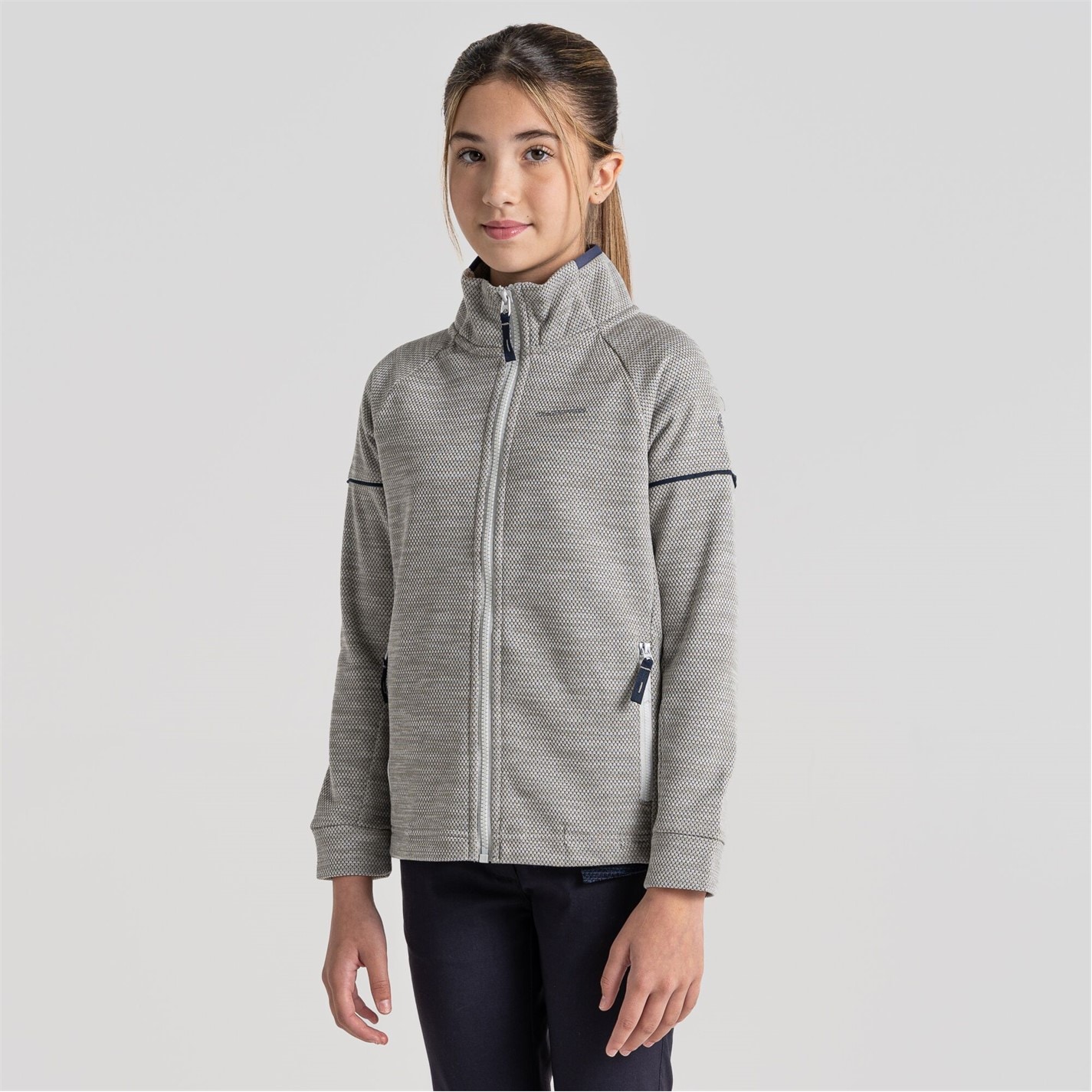 Craghoppers Silver Cloud 2004311 Unisex Kids' Crag Nico Hooded Full-Zip Fleece - 2