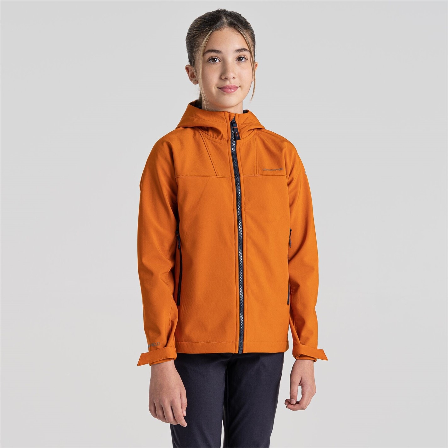 Craghoppers Canyon Orng 4414700 Unisex Kids' Crag Landon Hooded Softshell Jacket - 2