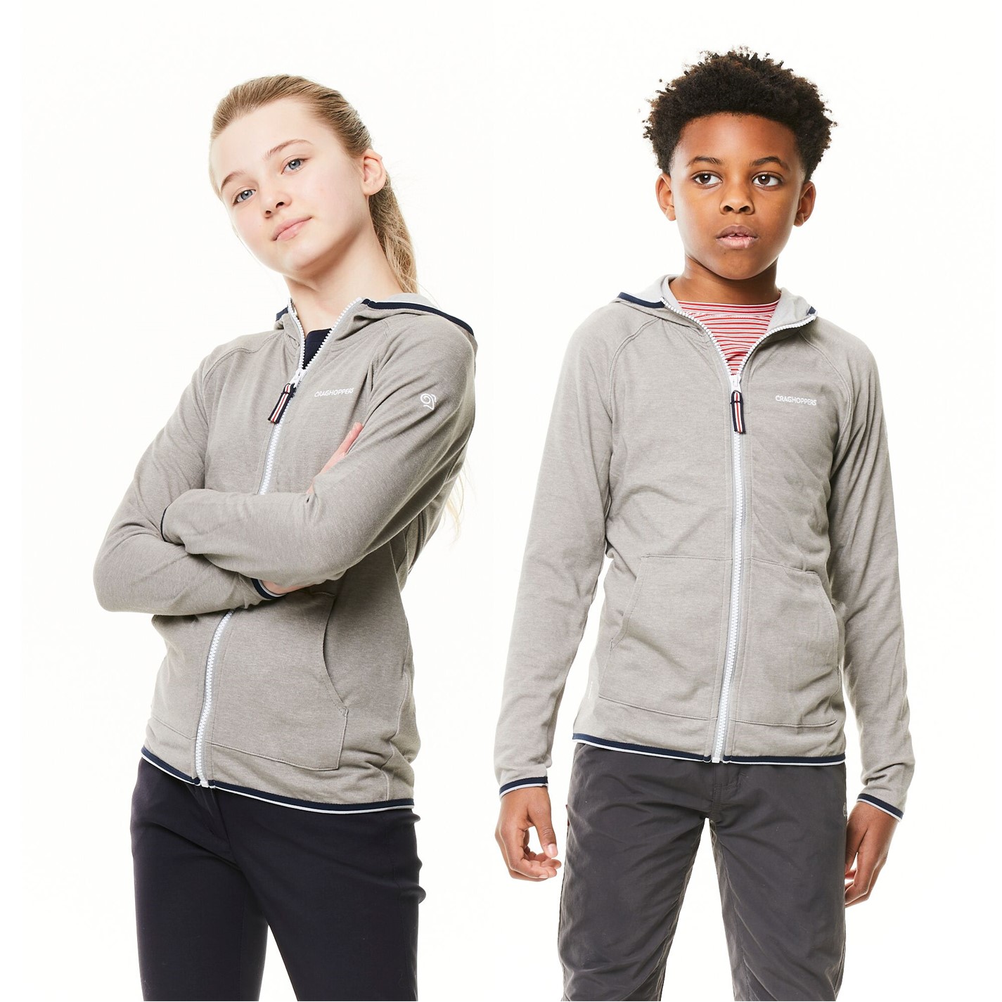 Craghoppers Sft Grey Mrl 5819828 Unisex Kids' Crag Symmons Full-Zip Fleece - 2