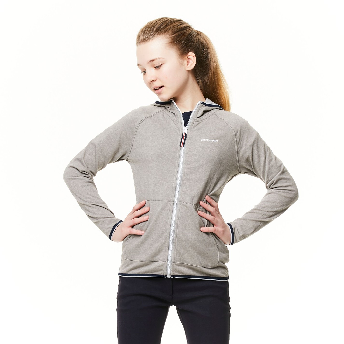 Craghoppers Sft Grey Mrl 5819828 Unisex Kids' Crag Symmons Full-Zip Fleece - 4