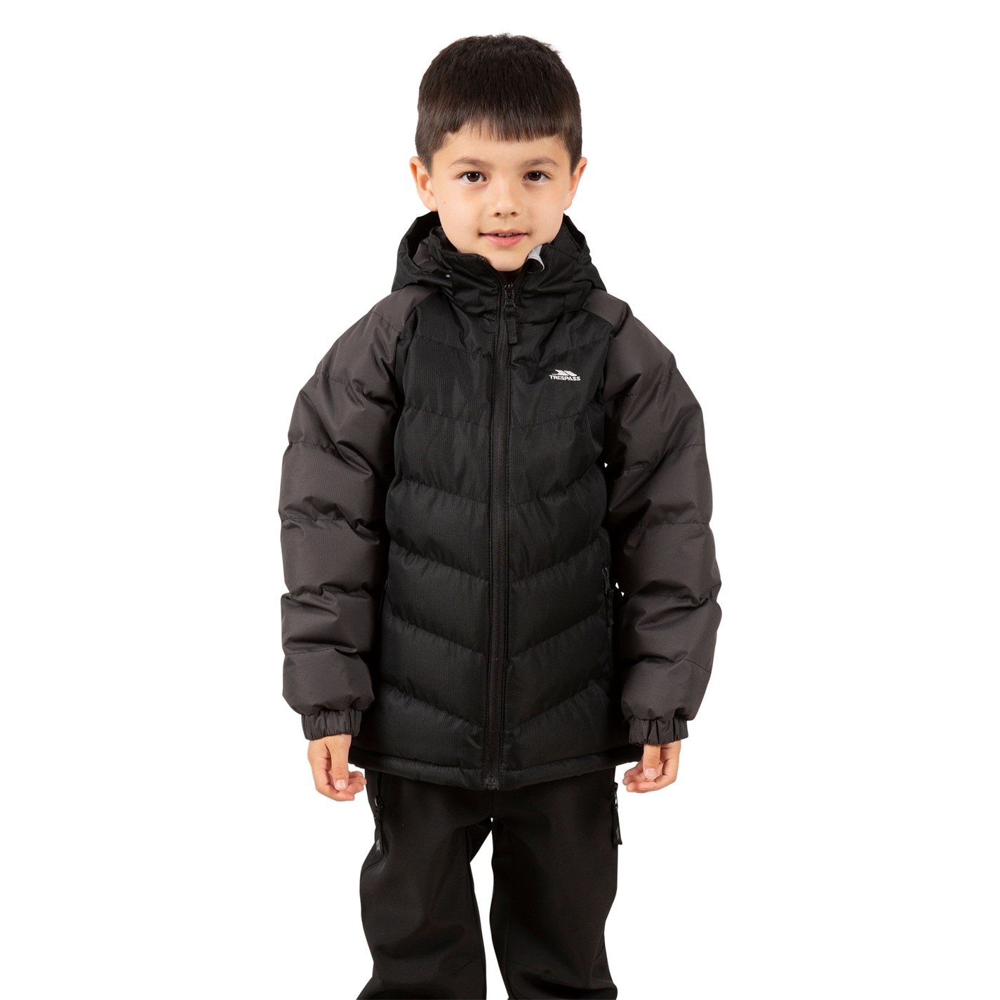Trespass Black 4258270 Kids' Sidespn Insulated Puffer Jacket - 2