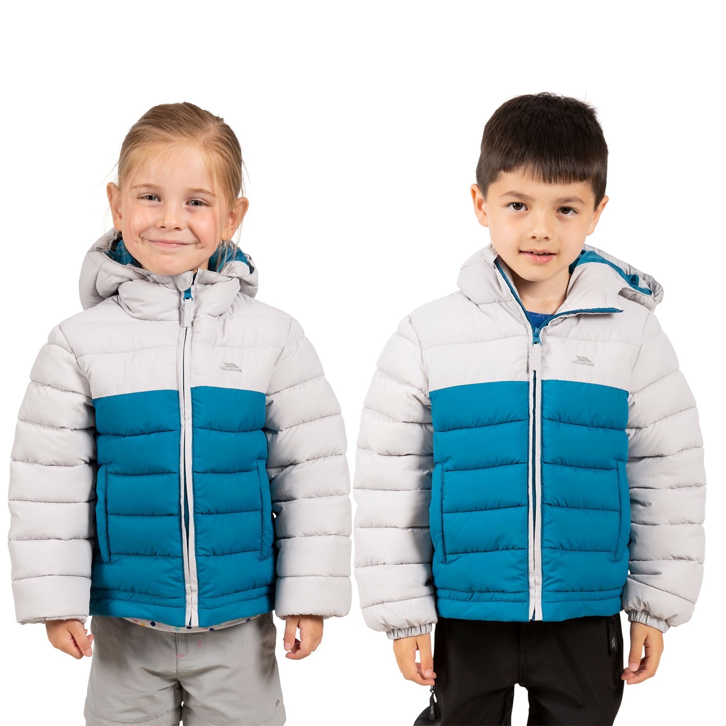 Trespass Rich Teal 2314670 Unisex Kids' Oskar Insulated Puffer Jacket - 3