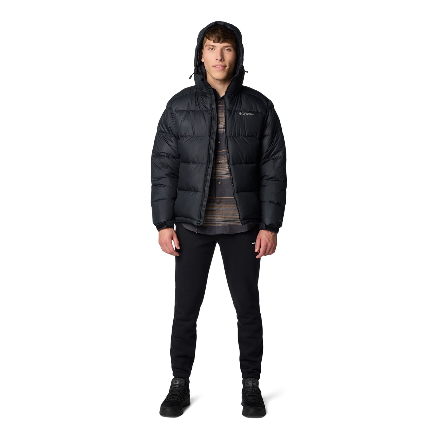 Bunda Columbia Black 8944006 Men's Pike Lake Hooded Water-Resistant Insulated Puffer Jacket - 3
