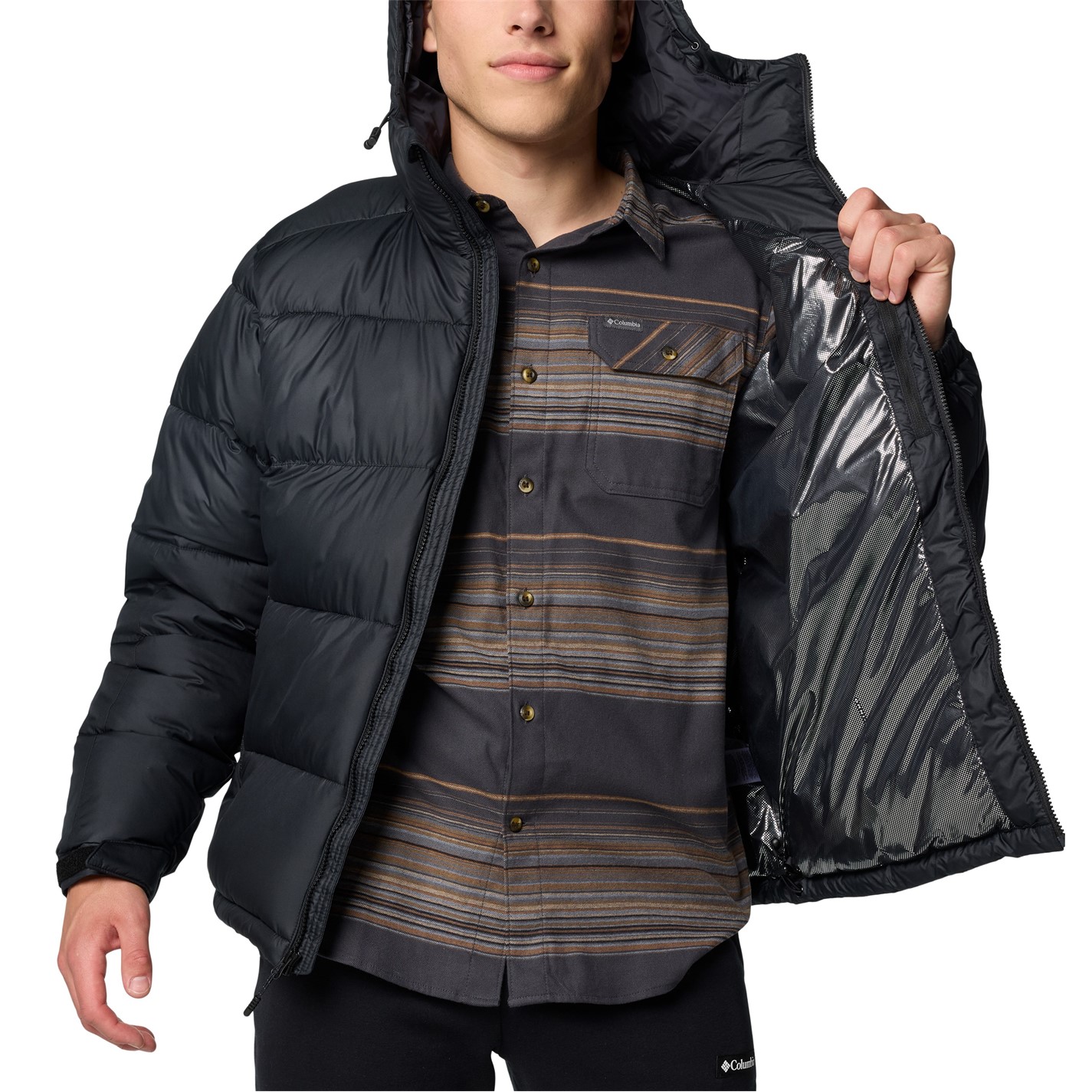 Bunda Columbia Black 8944006 Men's Pike Lake Hooded Water-Resistant Insulated Puffer Jacket - 6