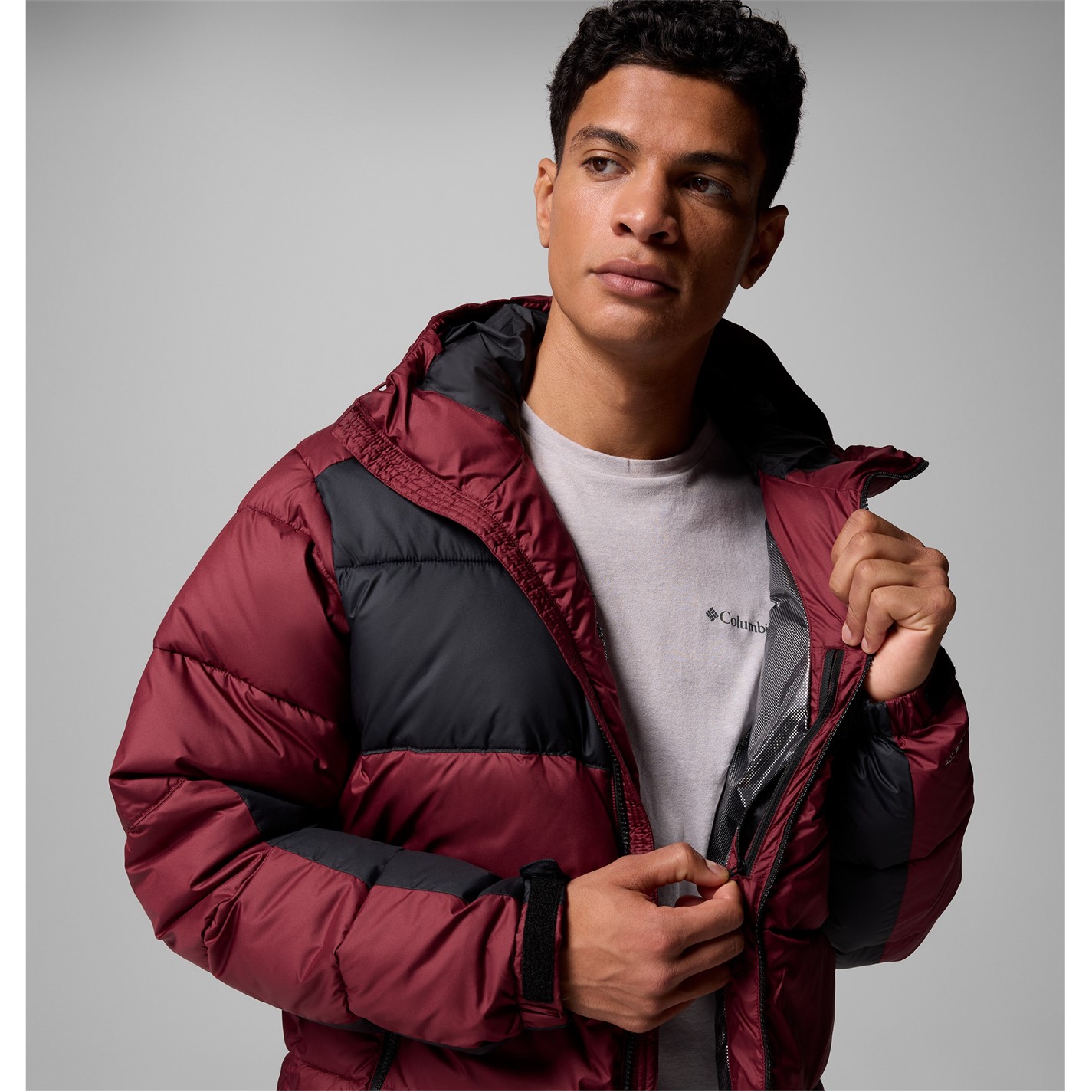 Bunda Columbia Rich Wine 899344 Men's Pike Lake Hooded Water-Resistant Insulated Puffer Jacket - 7