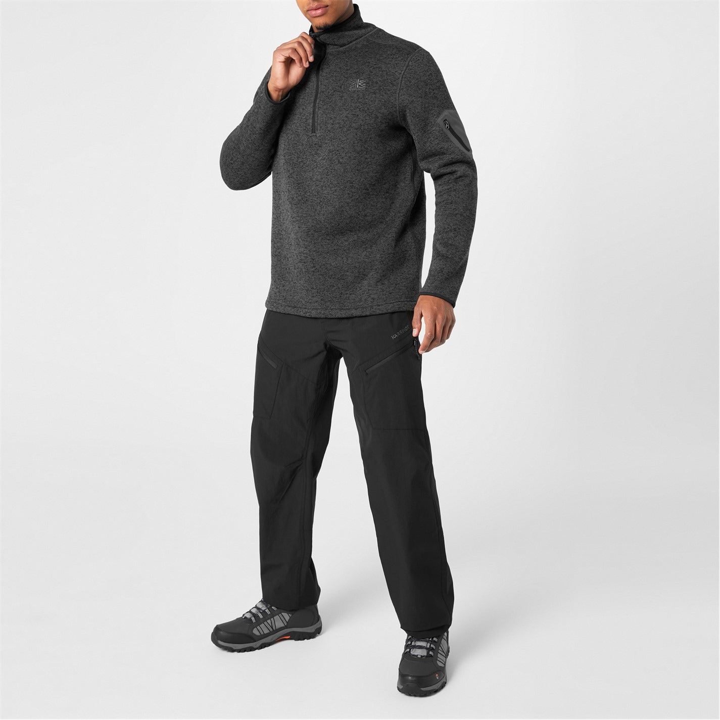 Bunda Karrimor Charcoal Marl 3336490 1/4 Zip Orbit Fleece Mens - 2