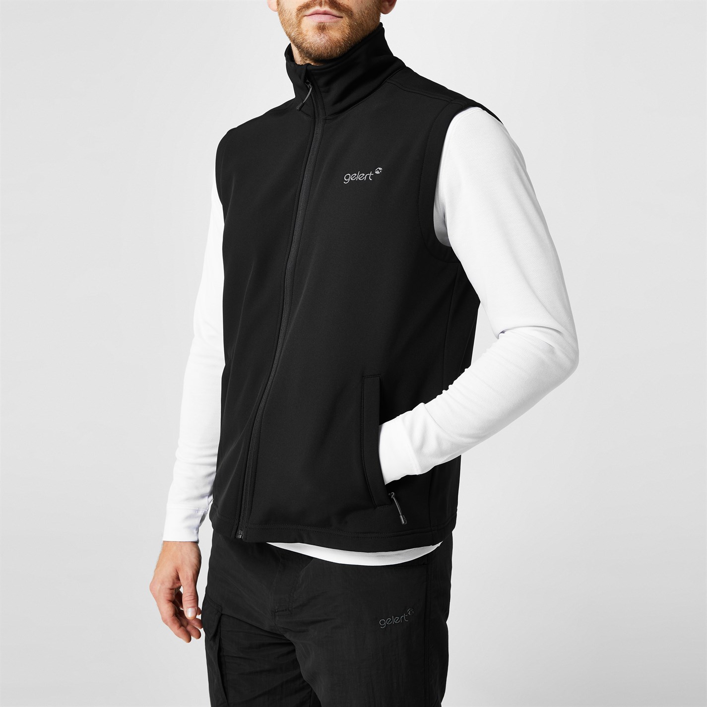 Bunda Gelert Black 4943061 Men's Softshell Fleece Lined Sleeveless Gilet - 4