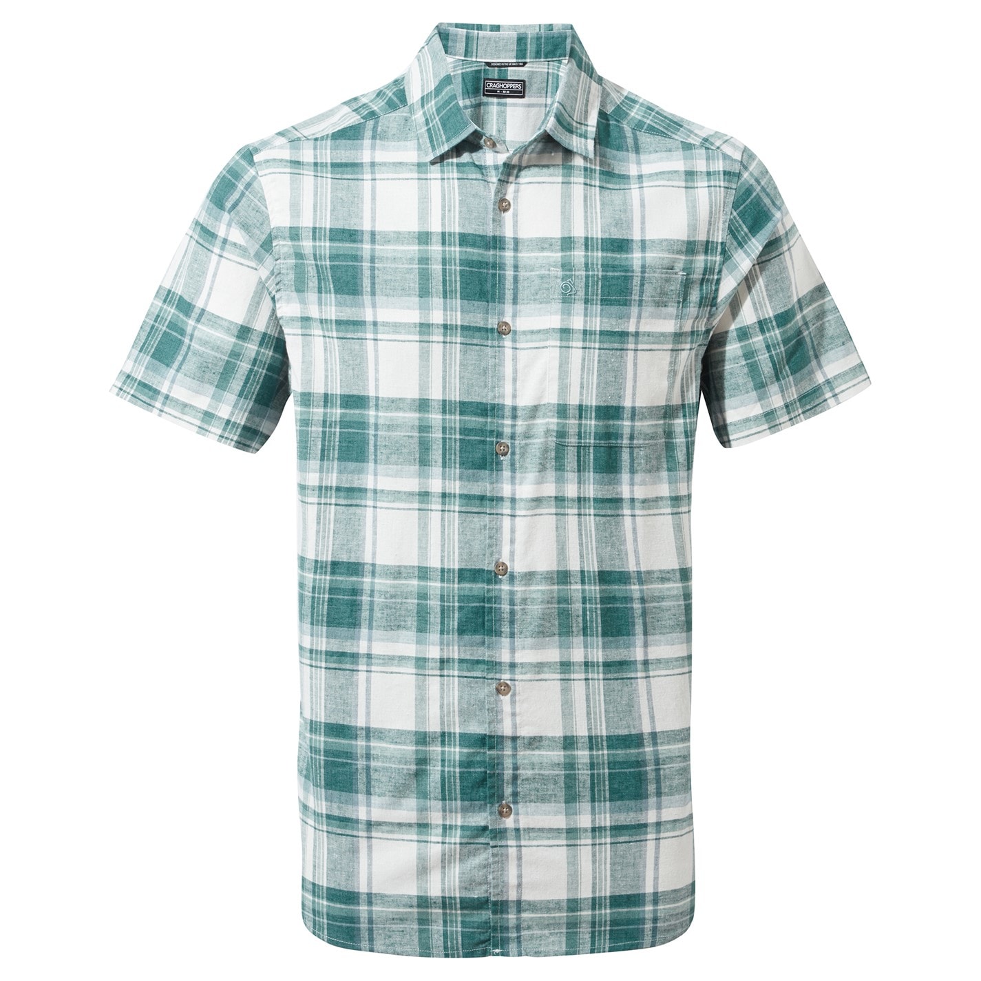 Košeľa Craghoppers Wsh Teal CHK 5206683 Men's Hila Short-Sleeve Shirt - 1