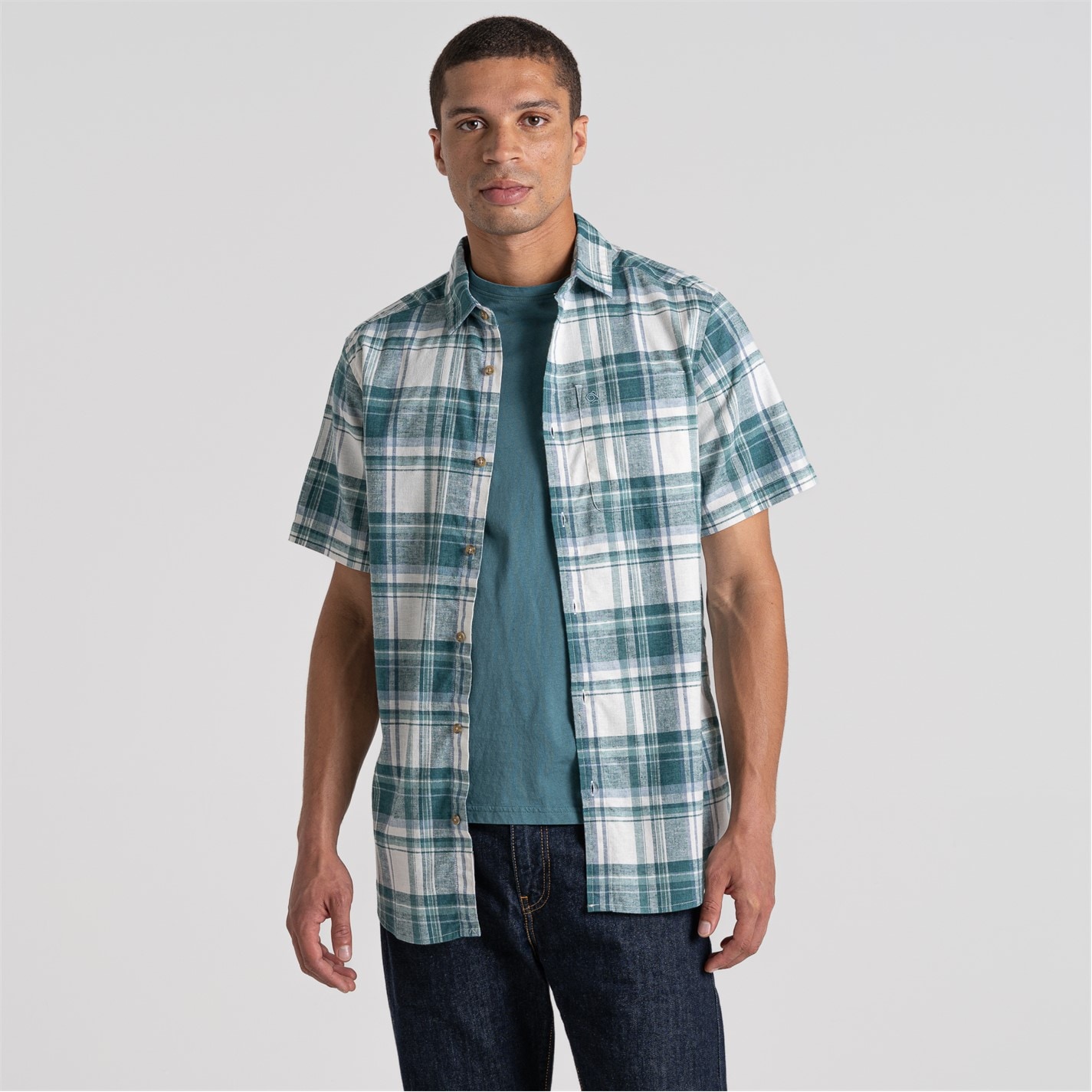 Košeľa Craghoppers Wsh Teal CHK 5206683 Men's Hila Short-Sleeve Shirt - 2