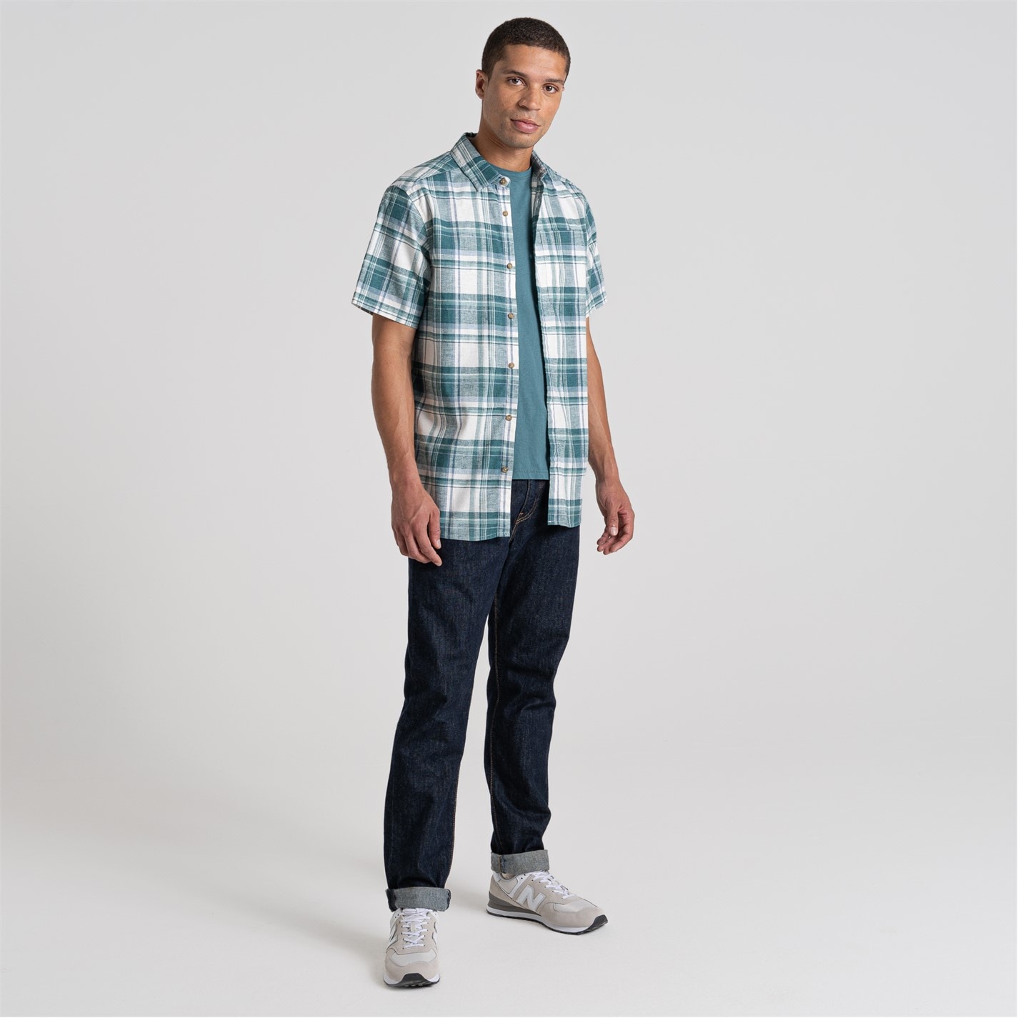 Košeľa Craghoppers Wsh Teal CHK 5206683 Men's Hila Short-Sleeve Shirt - 3