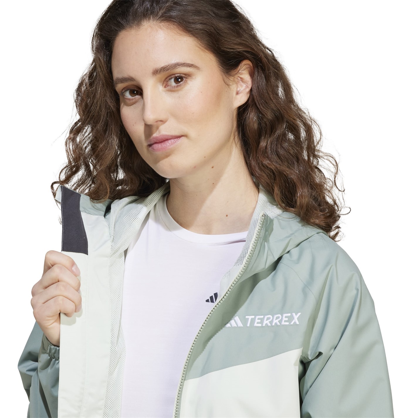 Dámska bunda adidas Linen Green 6255163 Women's TERREX Multi RAIN.RDY Long Sleeve Waterproof Jacket - 6