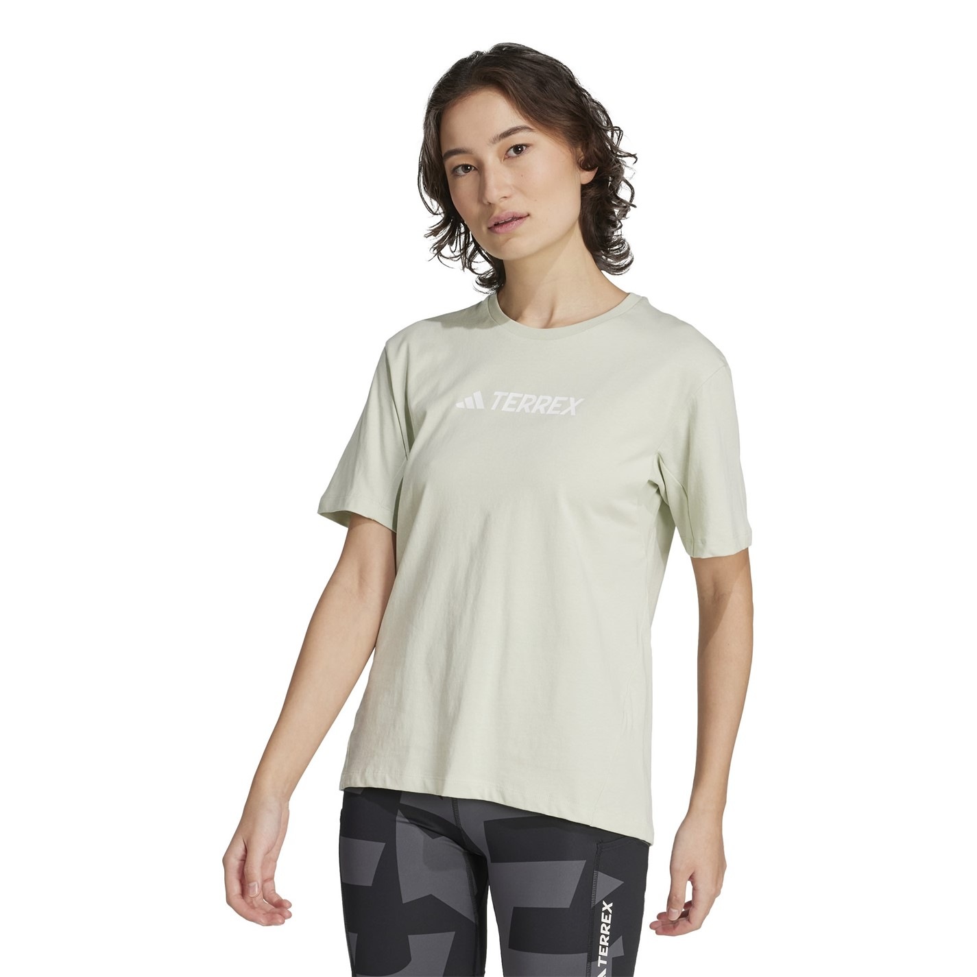 Tričko adidas Linen Green 4983480 Terrex Classic Logo T-Shirt Womens - 2
