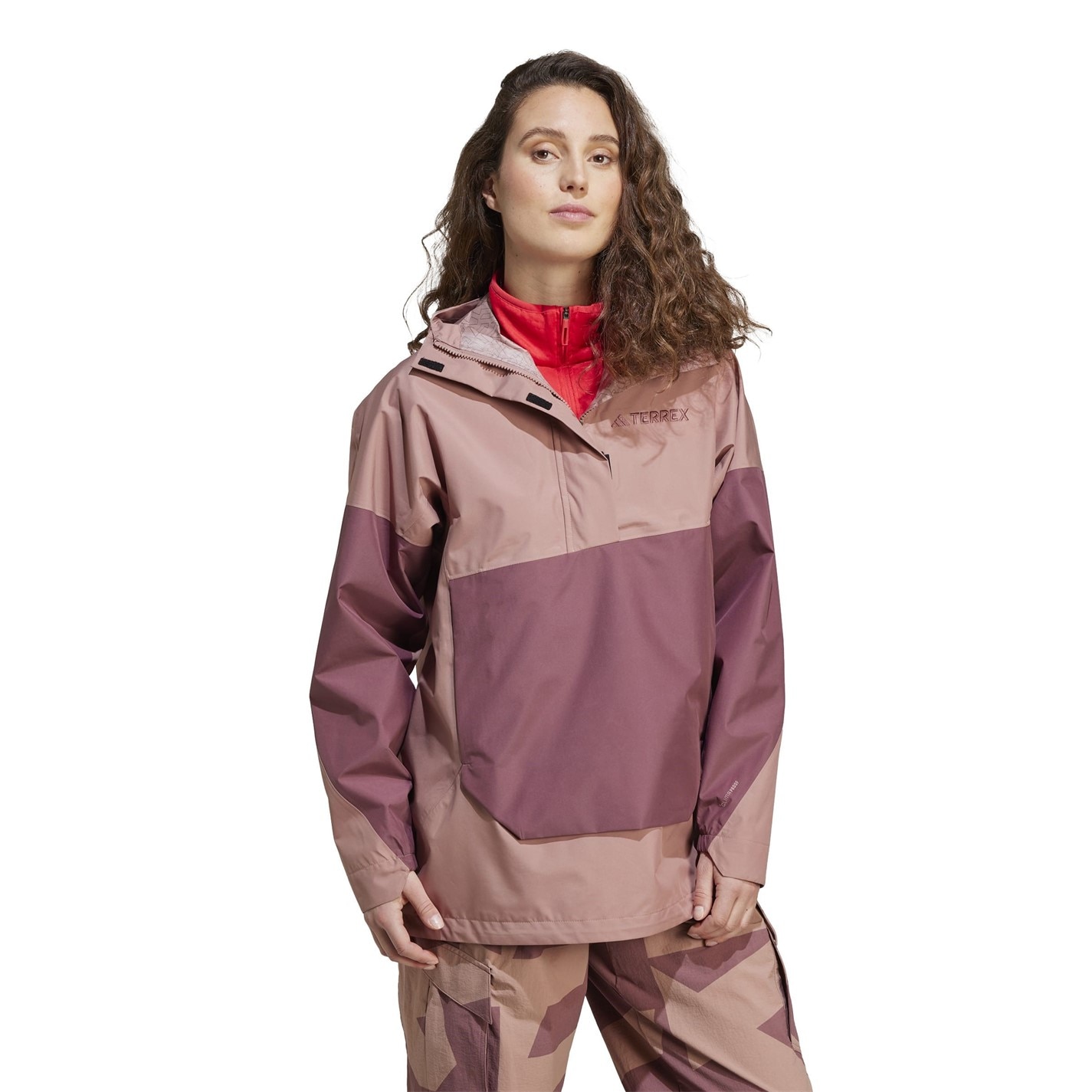Dámska bunda adidas Warm Clay 4274958 Women's Terrex Xploric Climaproof Half Zip Waterproof Jacket - 4