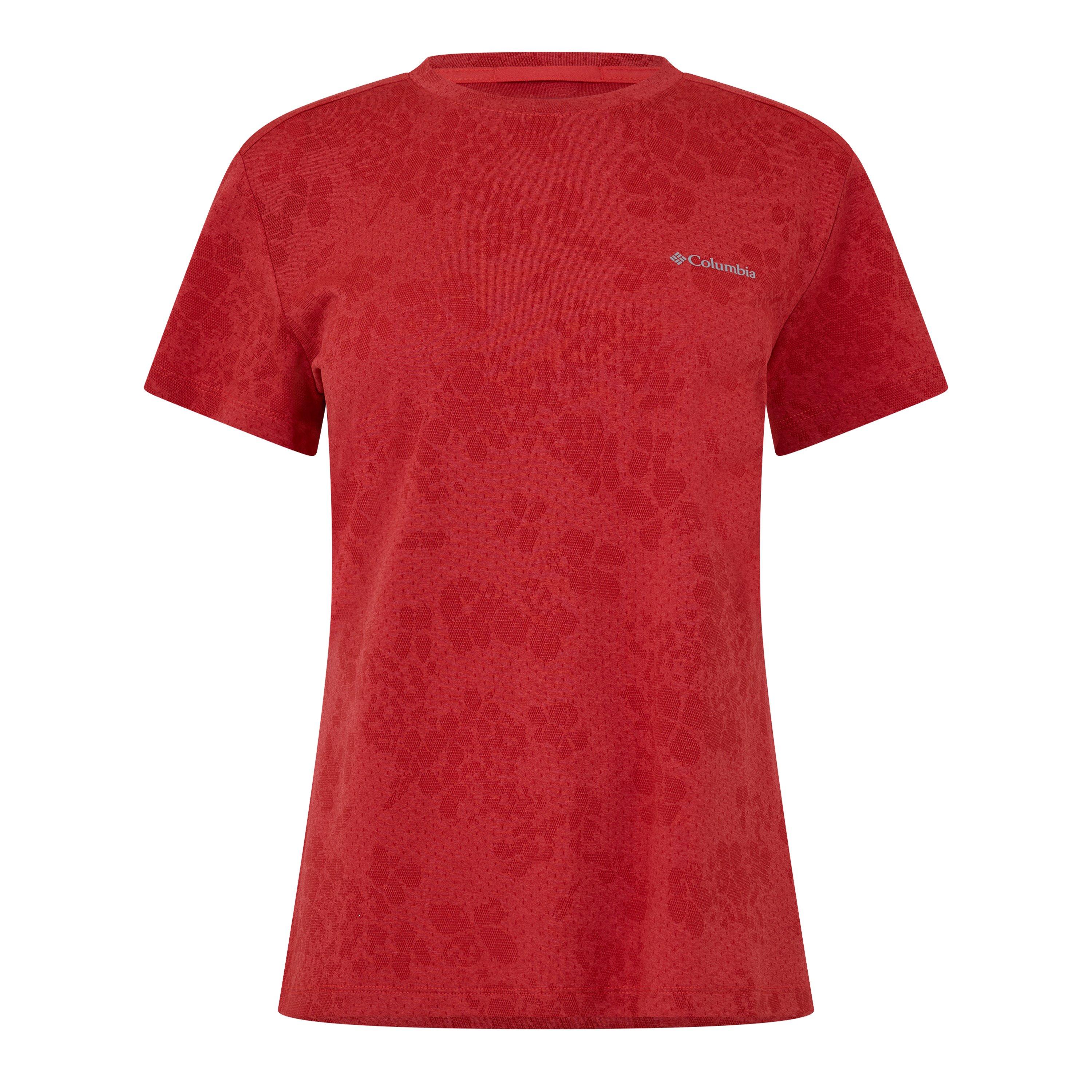 Tričko Columbia Poppy Red 7126920 Women's Bluebird Crew Short Sleeve Performance T-Shirt - 1