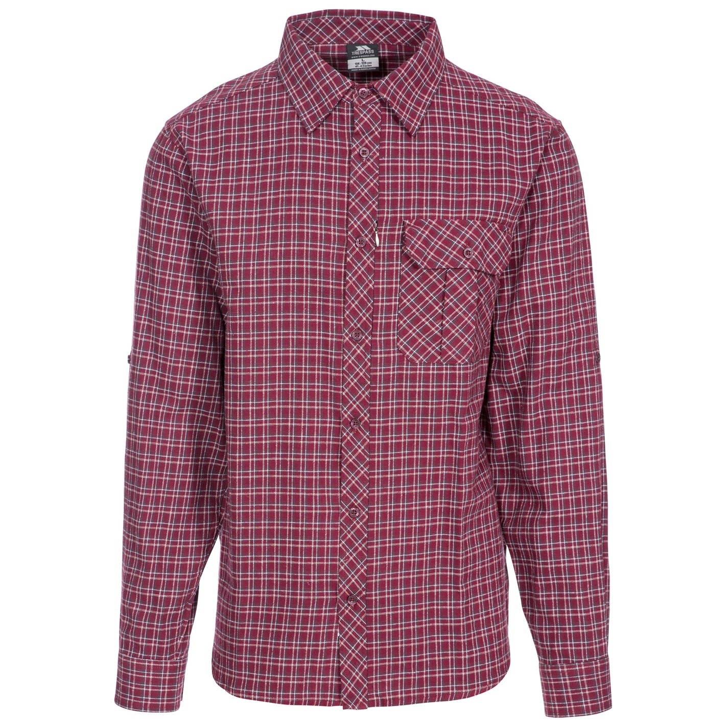 Košeľa Trespass Red Check 7302633 Men's Snyper Long-Sleeve Shirt - 1