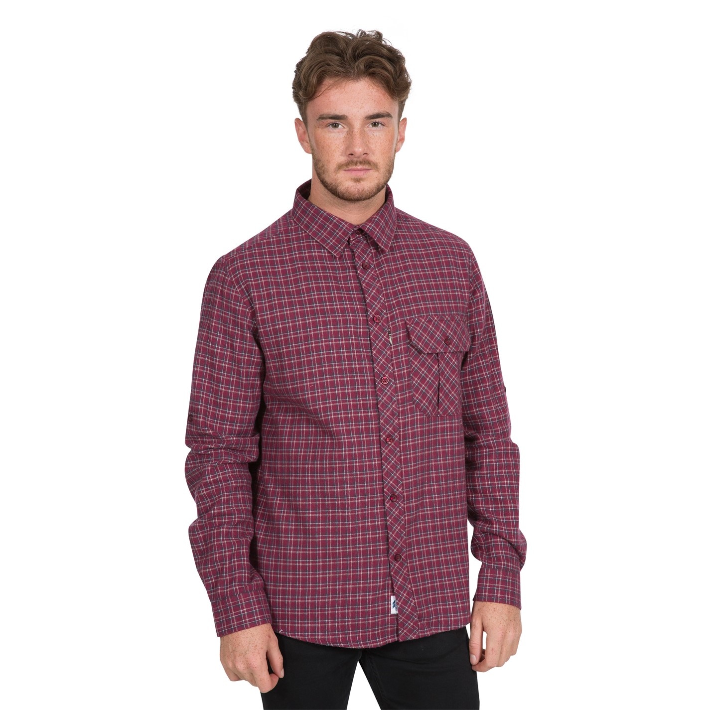 Košeľa Trespass Red Check 7302633 Men's Snyper Long-Sleeve Shirt - 4