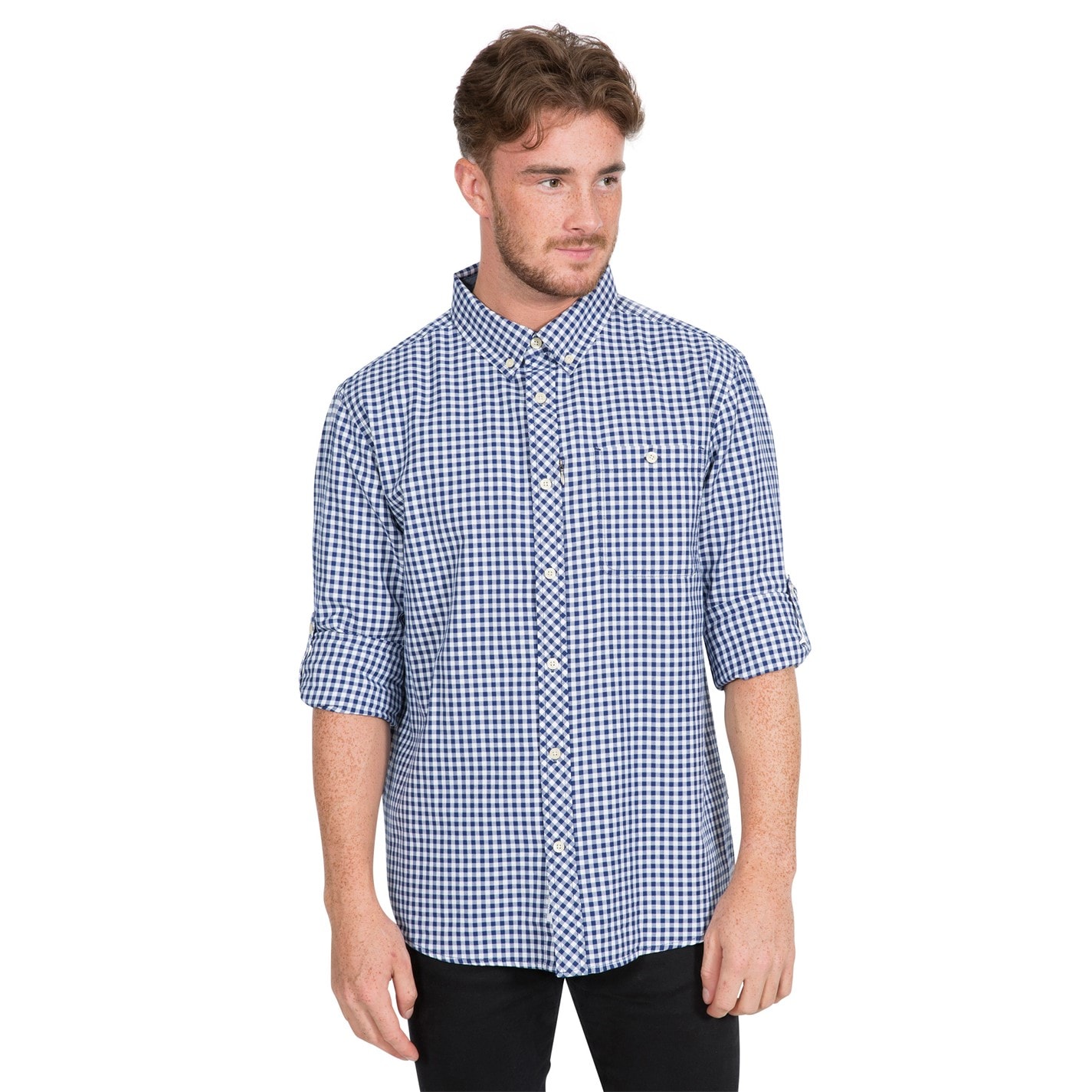 Košile Trespass Blue Check 4300055 Men's Yafforth Long-Sleeve Shirt - 3